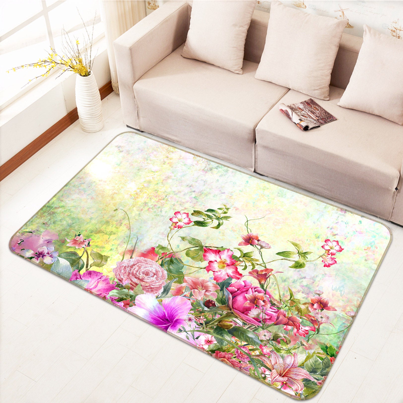 3D Flower Bush 30165 Non Slip Rug Mat