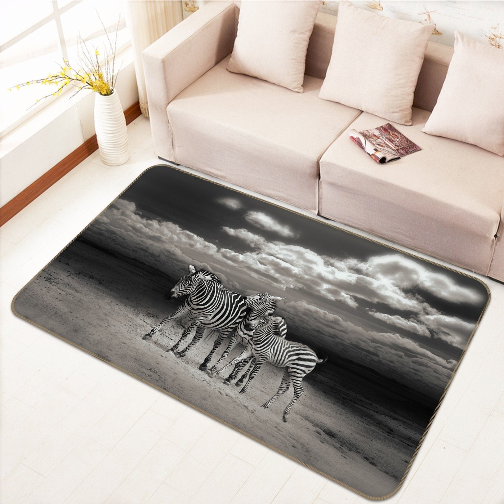 3D Zebras 651 Animal Non Slip Rug Mat Mat AJ Creativity Home 