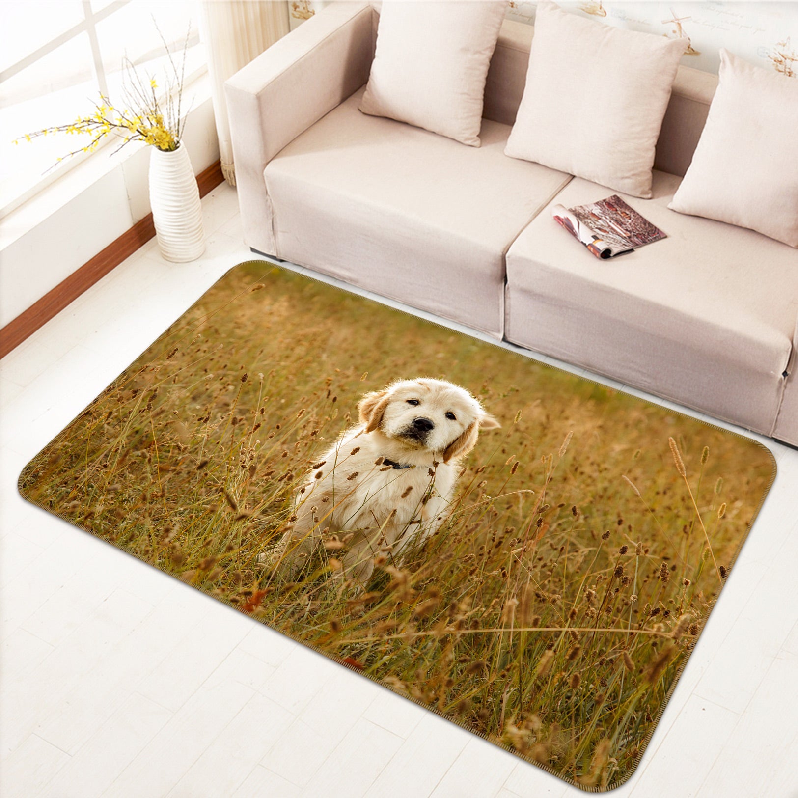3D Grassland Puppy 37057 Non Slip Rug Mat