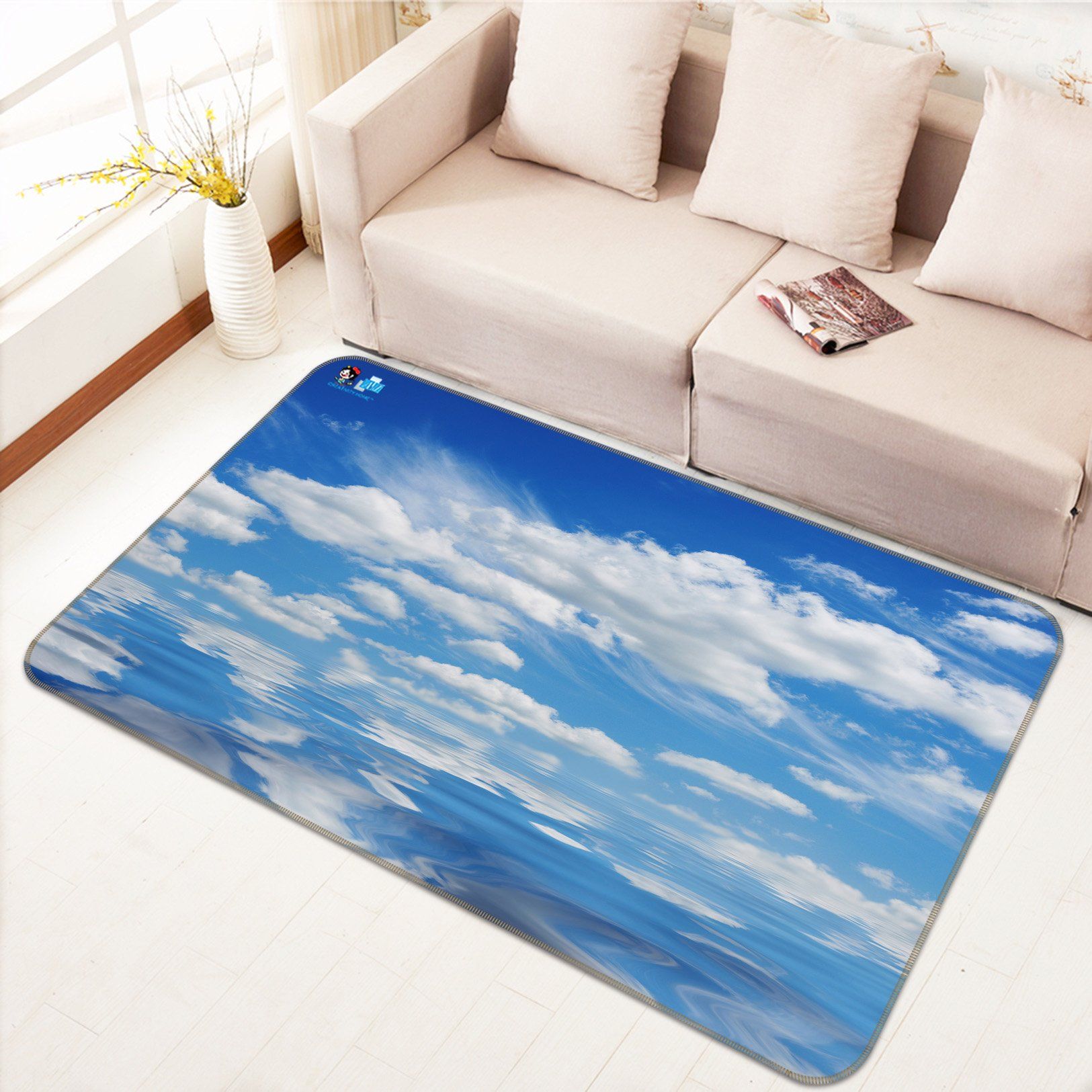 3D Sky White Clouds 662 Non Slip Rug Mat Mat AJ Creativity Home 