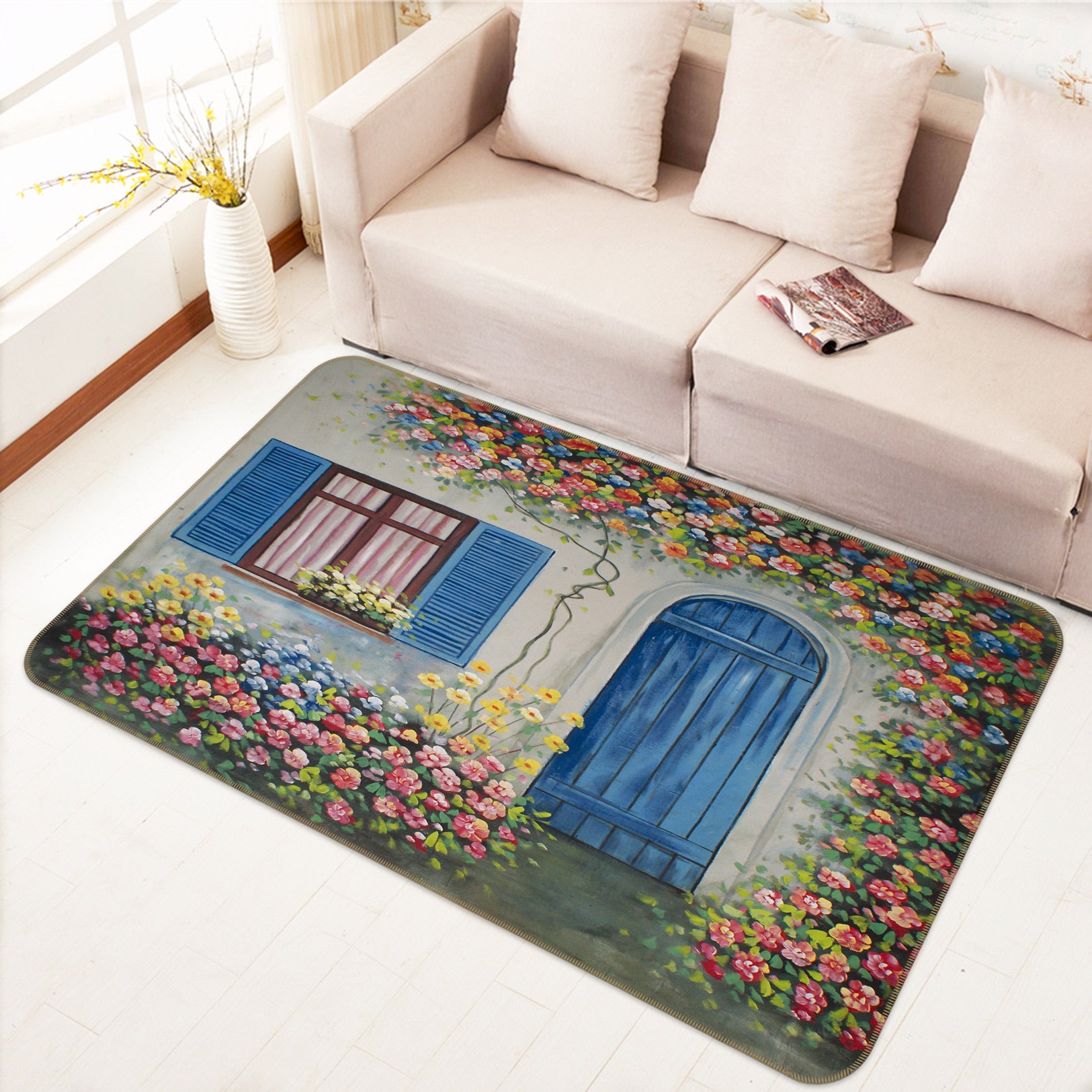 3D House Doors Windows 75211 Non Slip Rug Mat