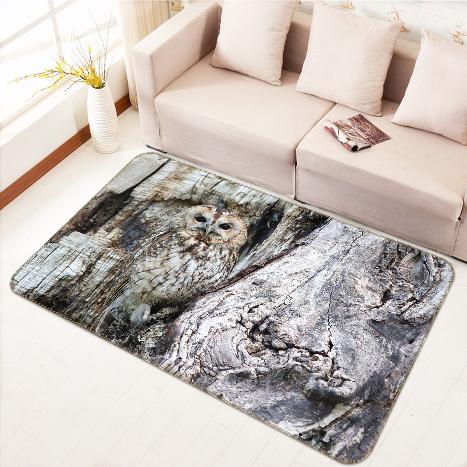 3D Owl Trunk 68240 Animal Non Slip Rug Mat