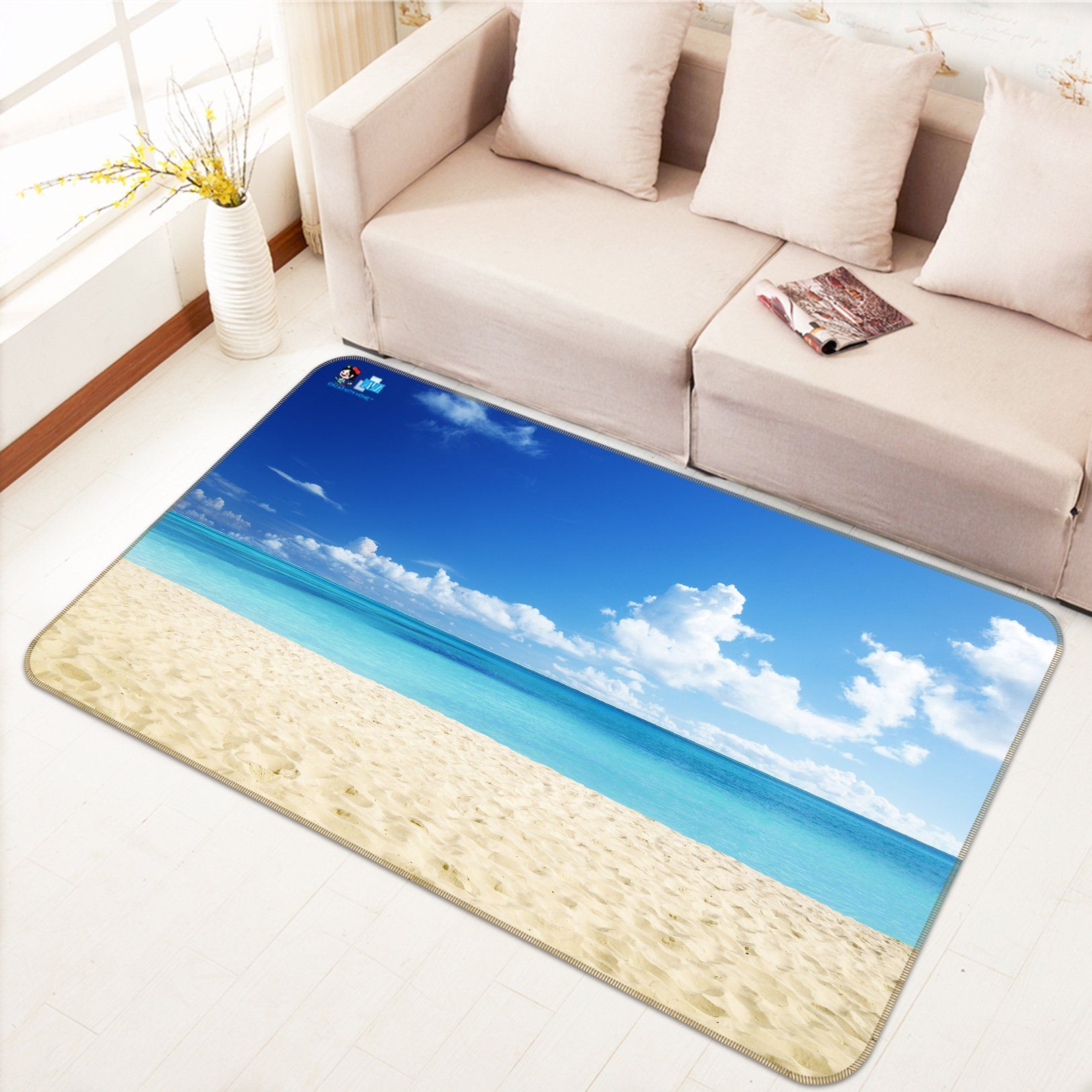 3D Beach Cloud 648 Non Slip Rug Mat Mat AJ Creativity Home 