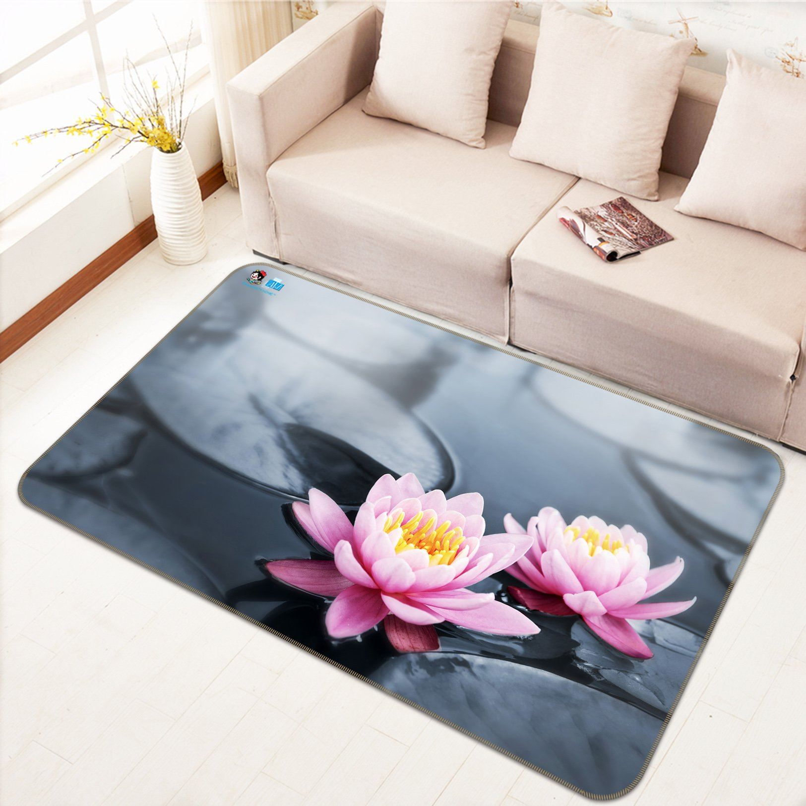 3D Big Lotus 632 Non Slip Rug Mat Mat AJ Creativity Home 