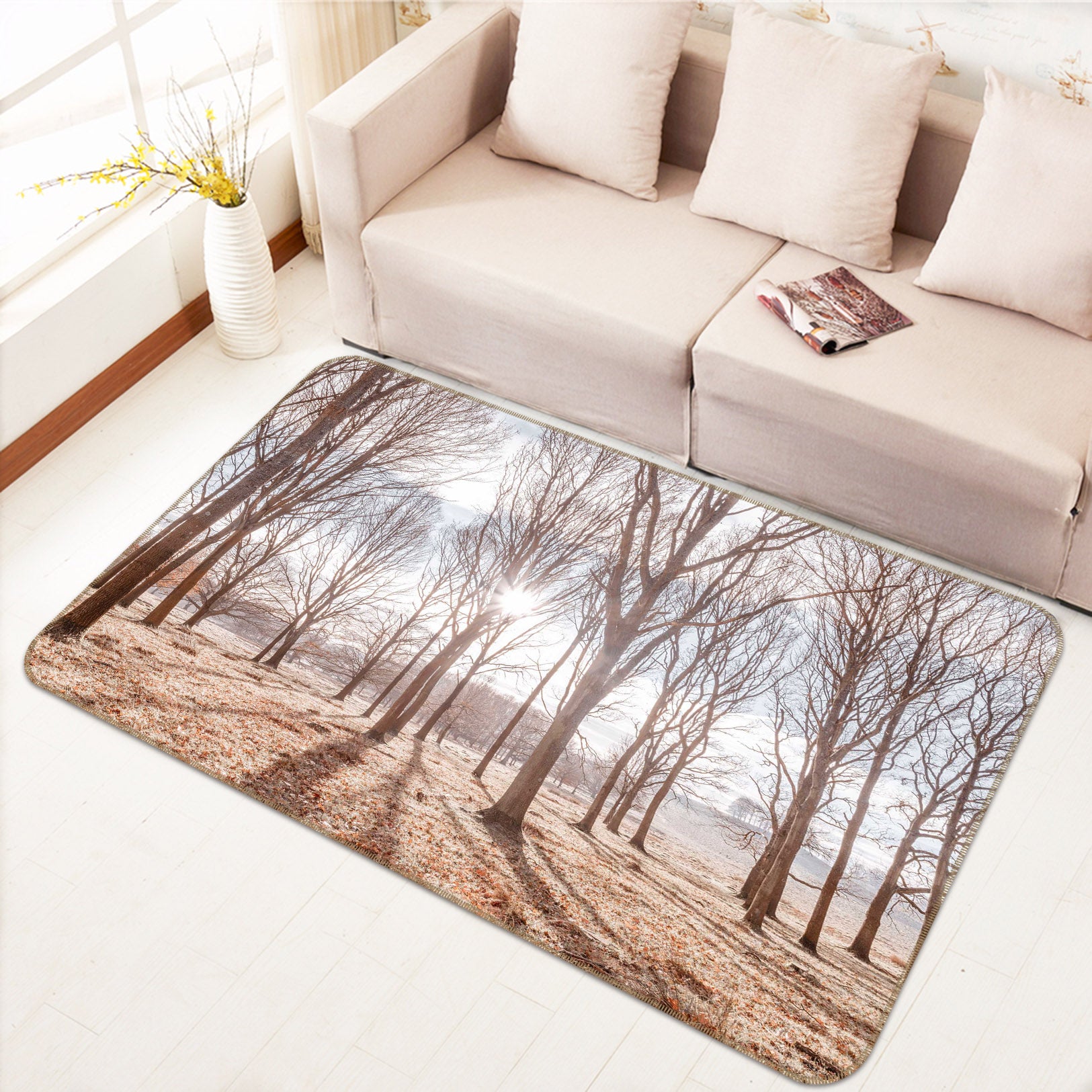 3D Sunny Forest 173 Assaf Frank Rug Non Slip Rug Mat