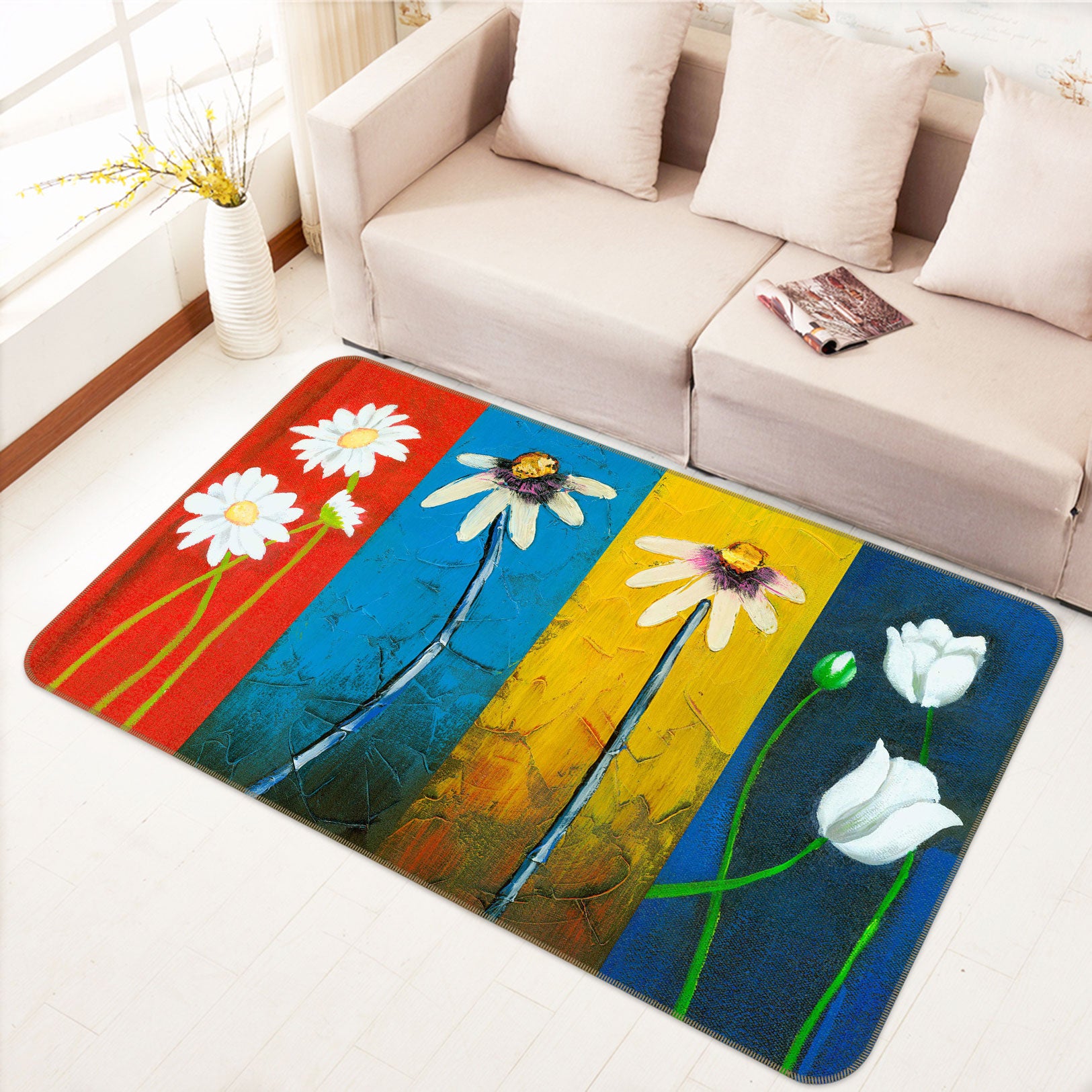 3D Flowers 75147 Non Slip Rug Mat