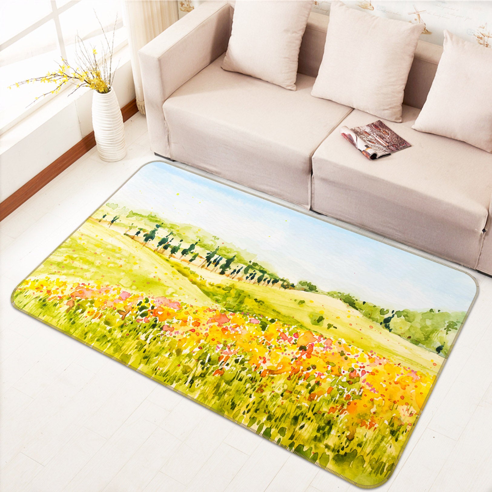 3D Lawn Flowers 30204 Non Slip Rug Mat