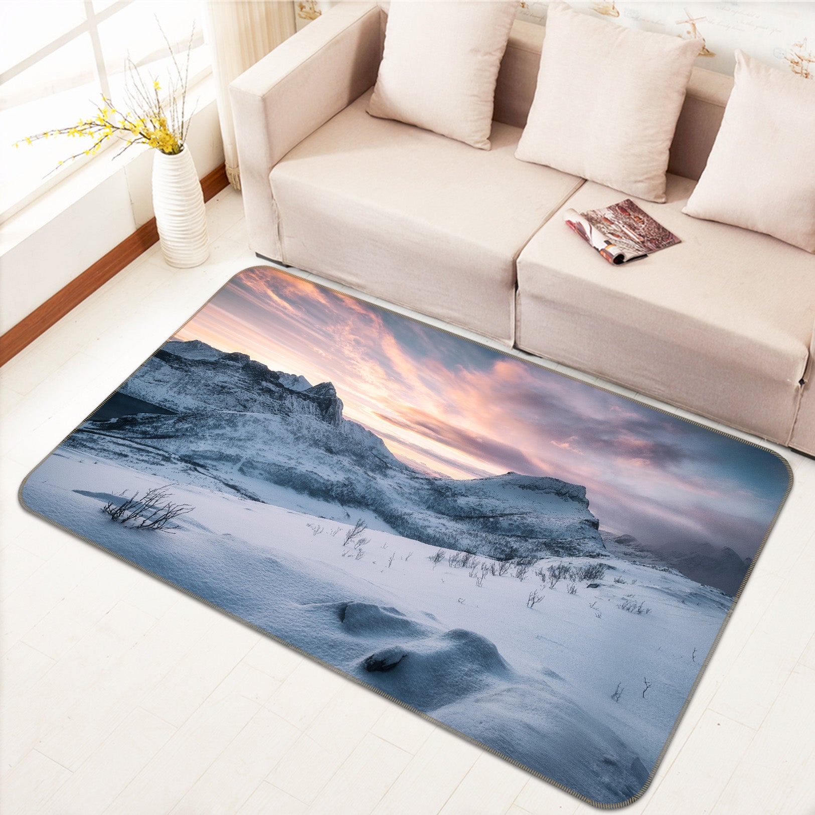 3D Snowfield 29167 Non Slip Rug Mat