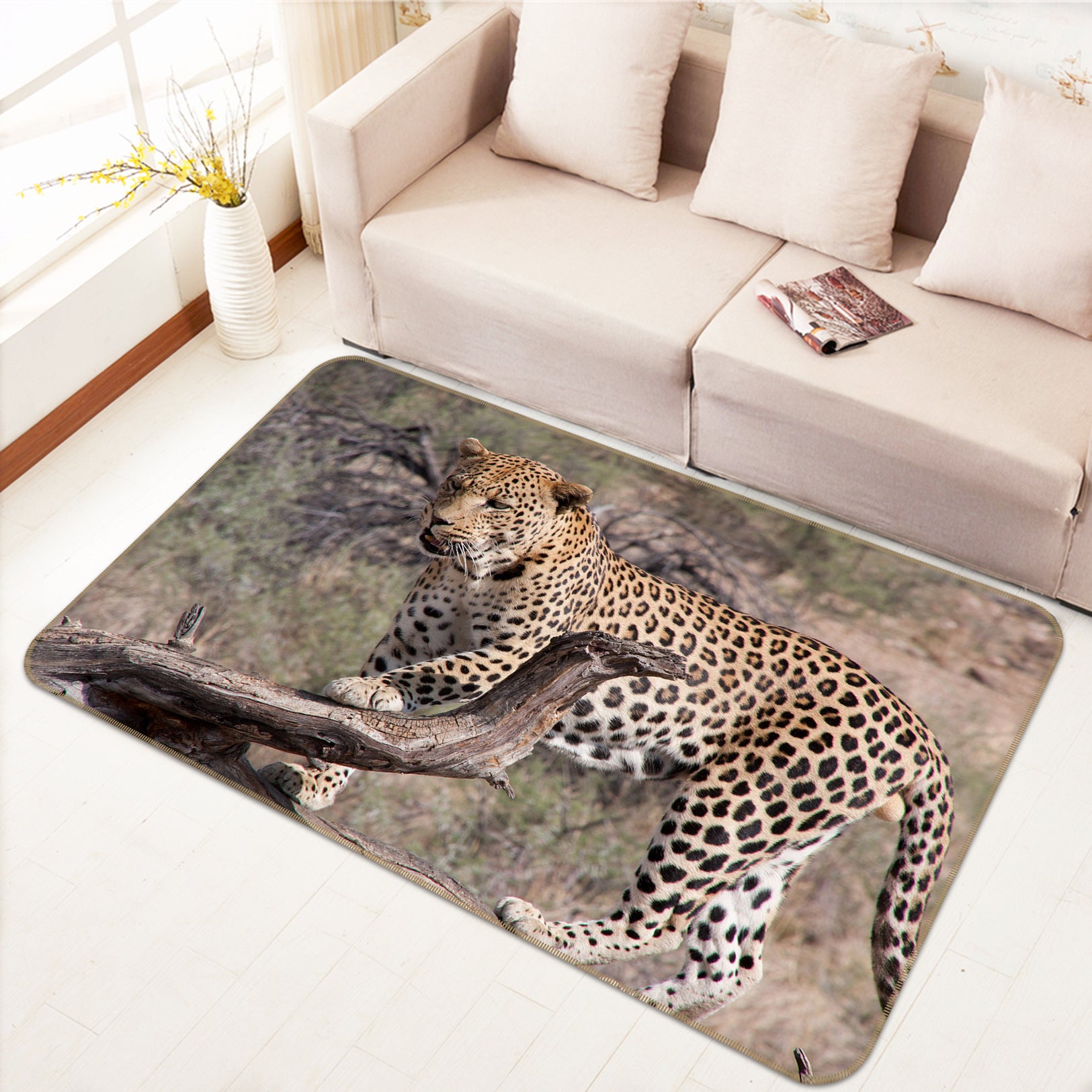 3D Leopard 82151 Animal Non Slip Rug Mat