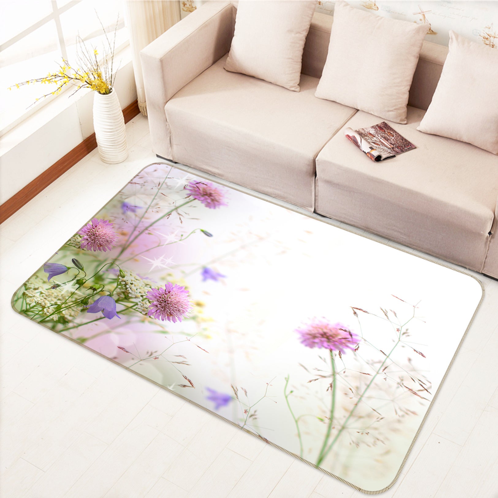 3D Flowers 77035 Non Slip Rug Mat