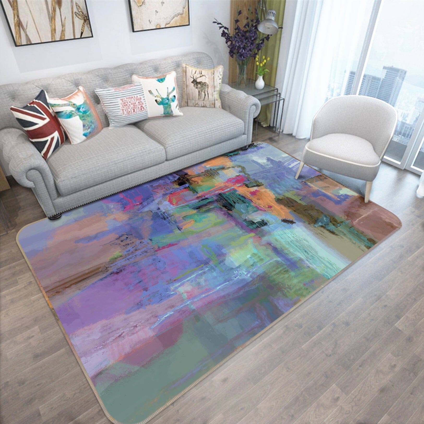 3D Purple Graffiti 117 Michael Tienhaara Rug Non Slip Rug Mat Mat AJ Creativity Home 