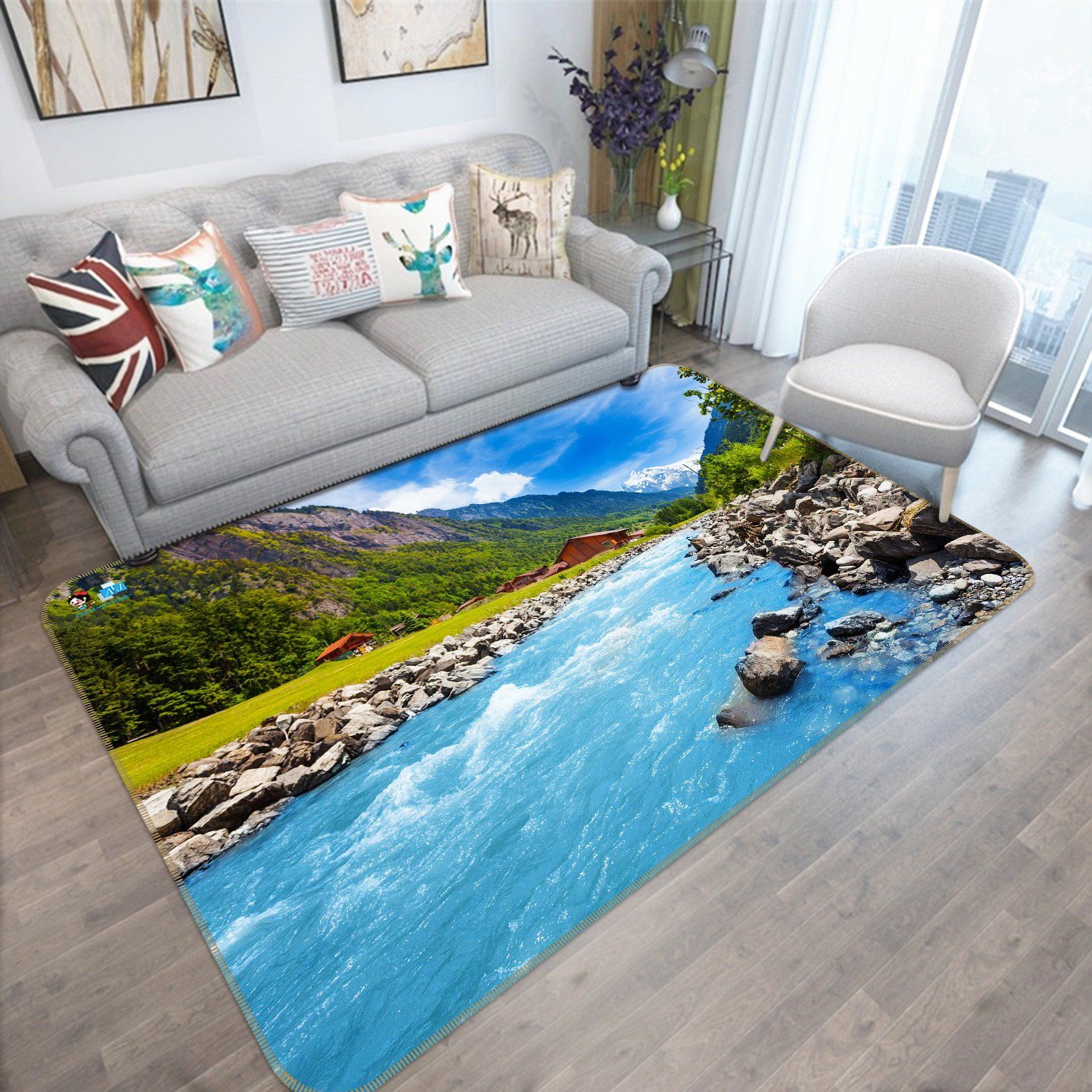 3D Lake Water Stone 391 Non Slip Rug Mat Mat AJ Creativity Home 