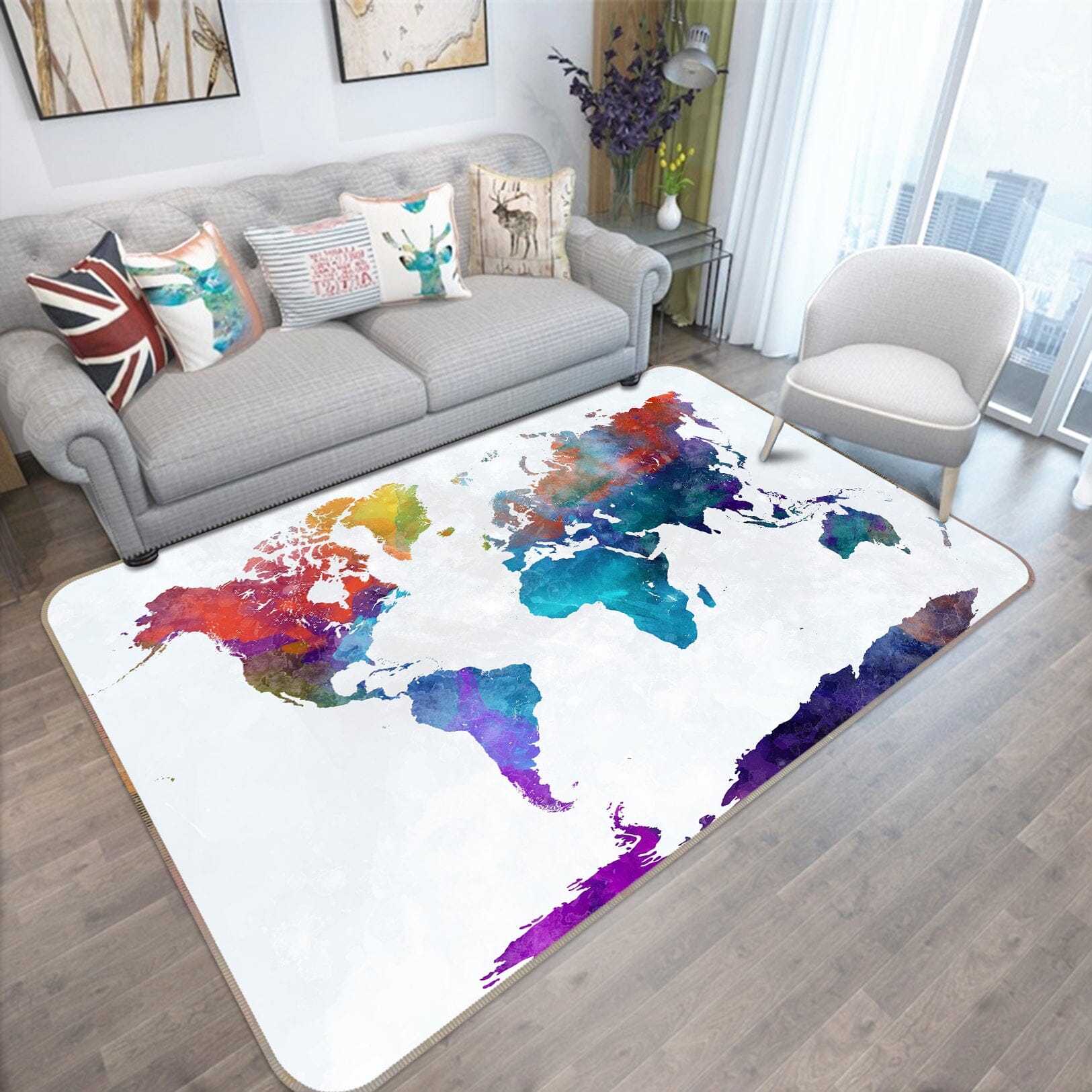 3D Colored Flag 203 World Map Non Slip Rug Mat Mat AJ Creativity Home 