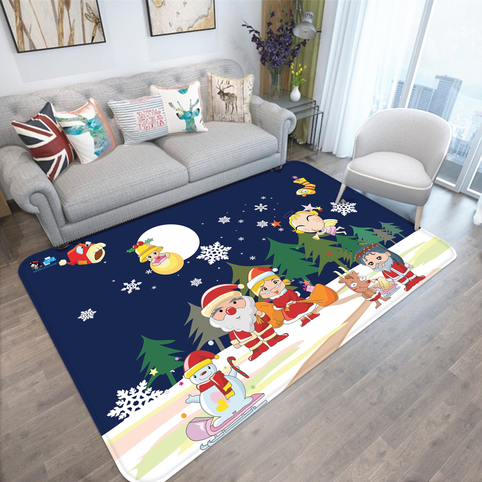 3D Santa Claus 65212 Christmas Non Slip Rug Mat Xmas