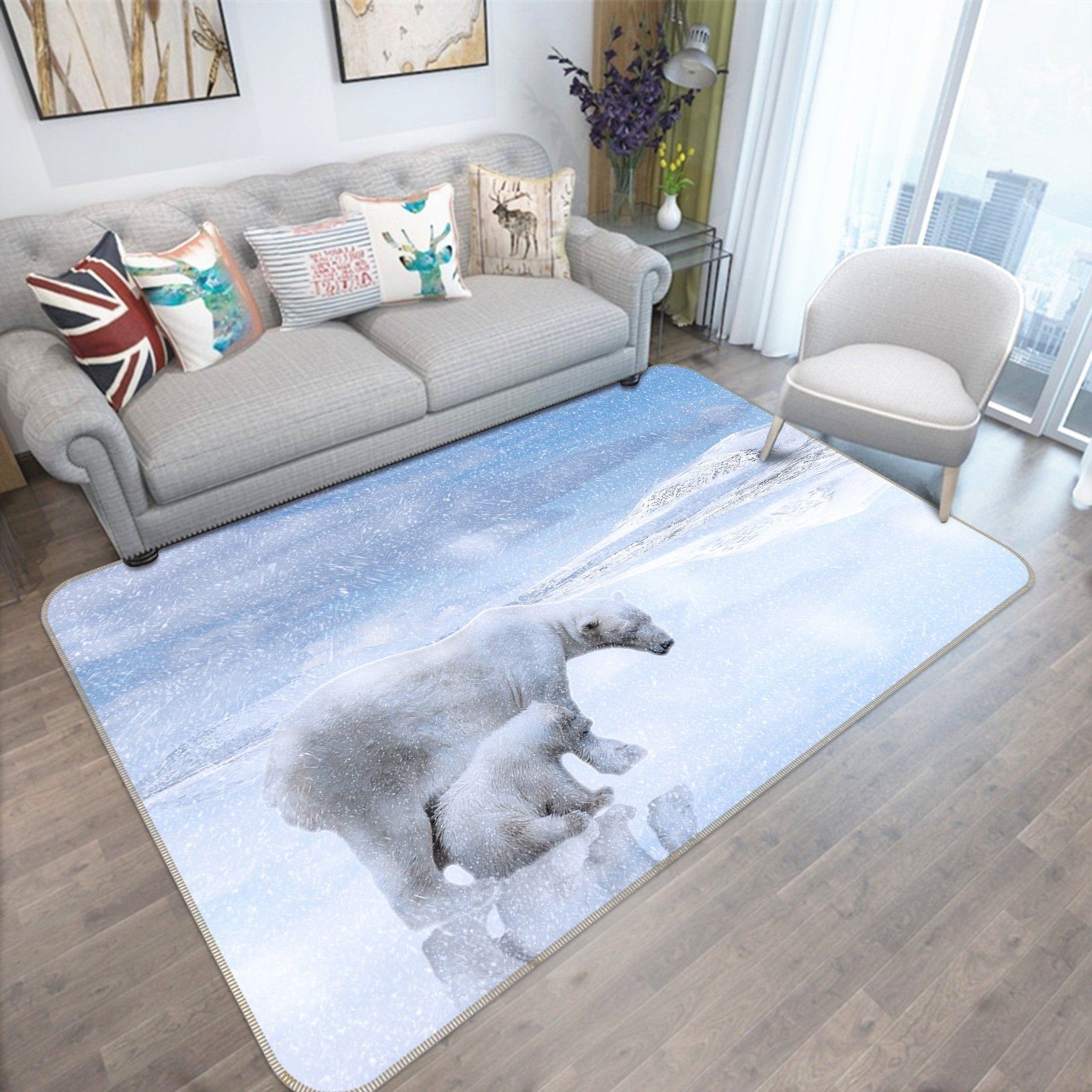 3D Polar Bear 623 Animal Non Slip Rug Mat Mat AJ Creativity Home 