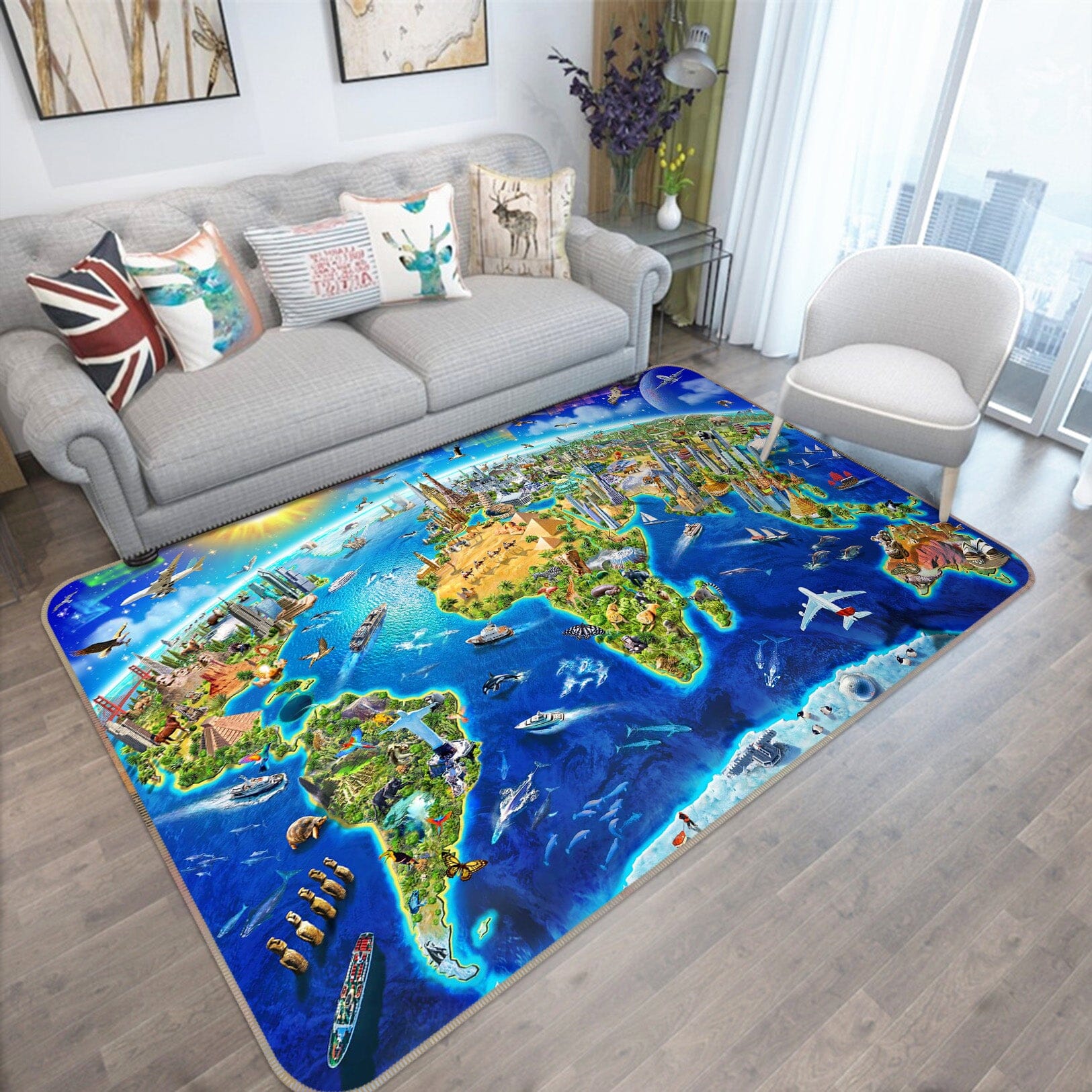 3D Earth Oasis 1071 Adrian Chesterman Rug Non Slip Rug Mat Mat AJ Creativity Home 