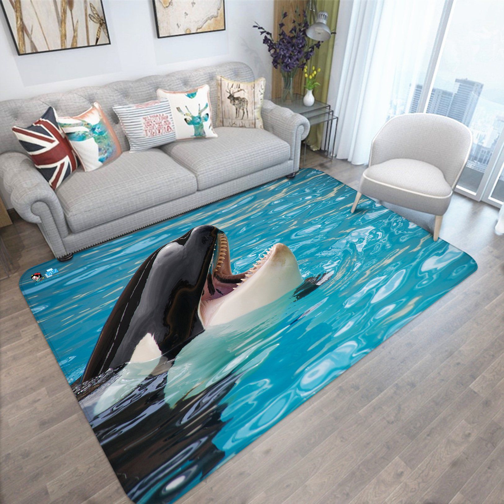 3D Dolphin 6795 Non Slip Rug Mat Mat AJ Creativity Home 