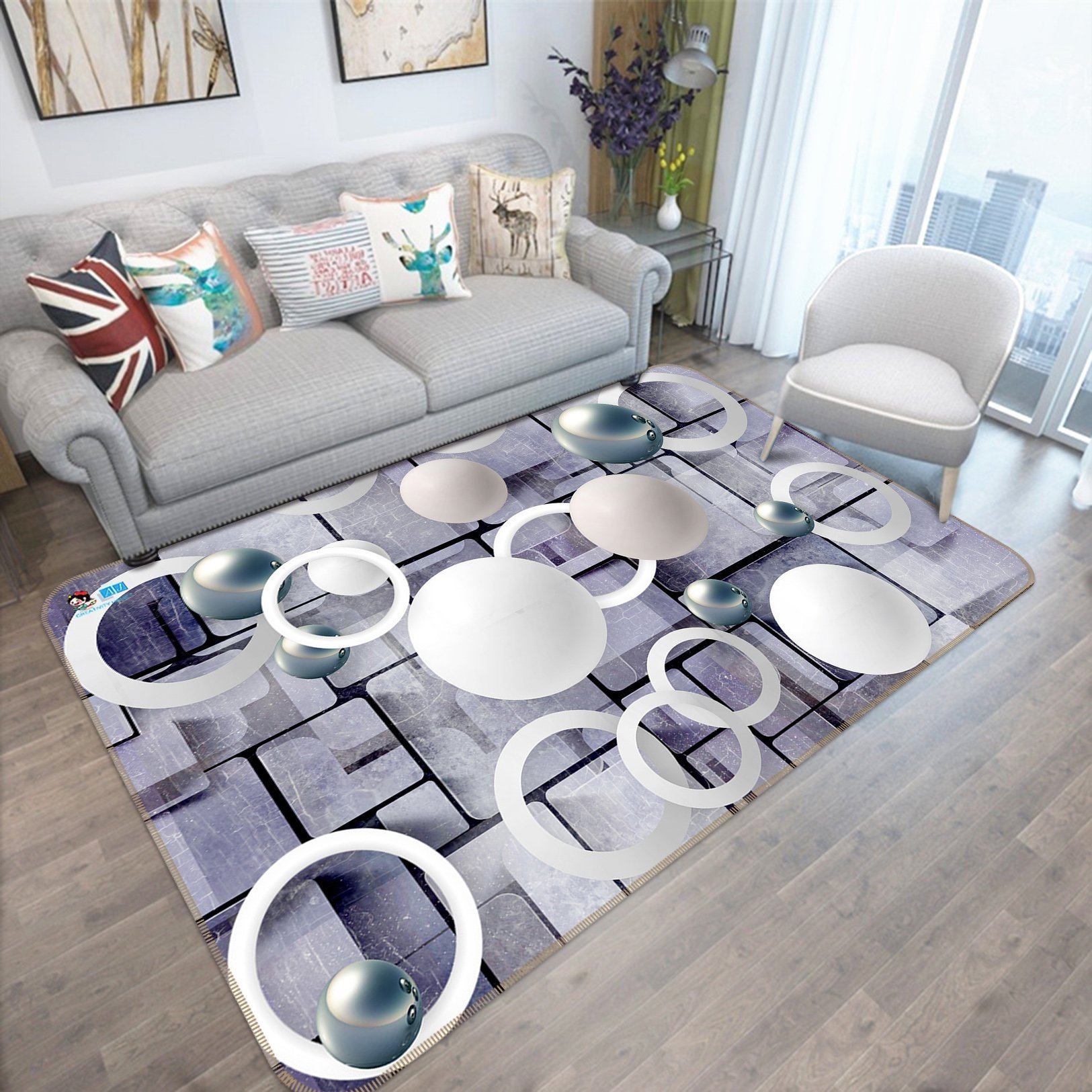 3D Circle 8729 Non Slip Rug Mat Mat AJ Creativity Home 