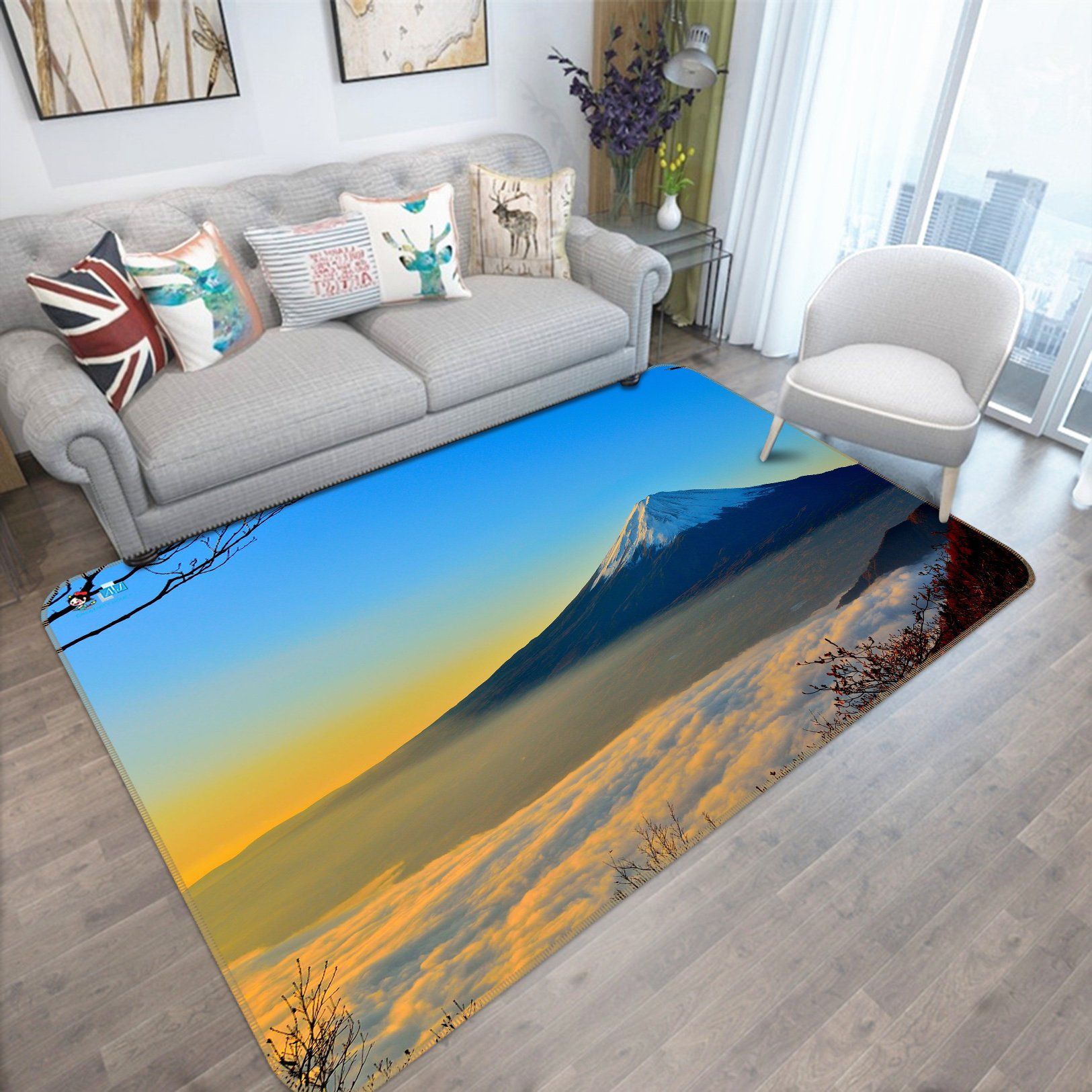 3D Mount Fuji 053 Non Slip Rug Mat Mat AJ Creativity Home 