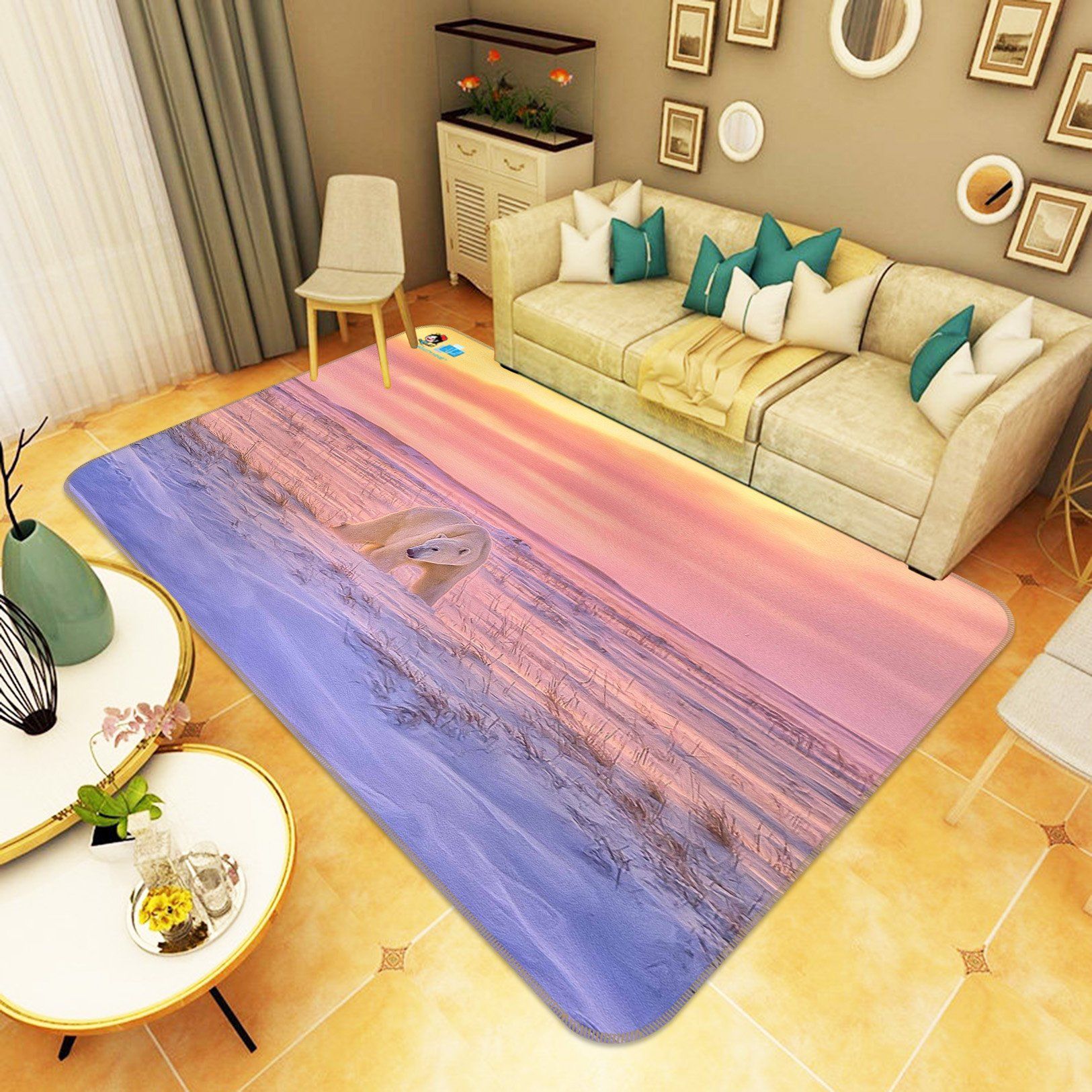 3D Snow Field Bear 264 Non Slip Rug Mat Mat AJ Creativity Home 