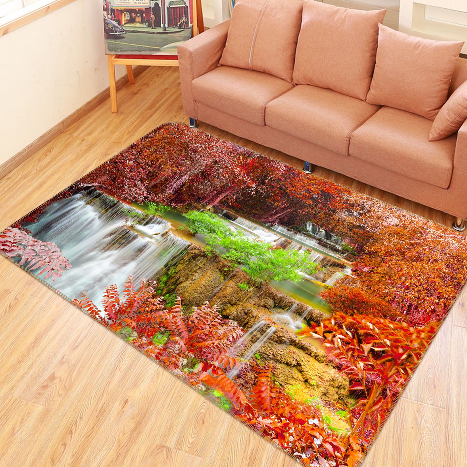 3D Tree Waterfall 29152 Non Slip Rug Mat