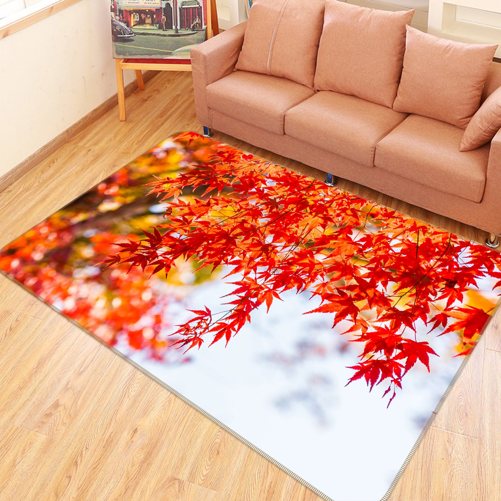 3D Maple Leaf 30186 Non Slip Rug Mat