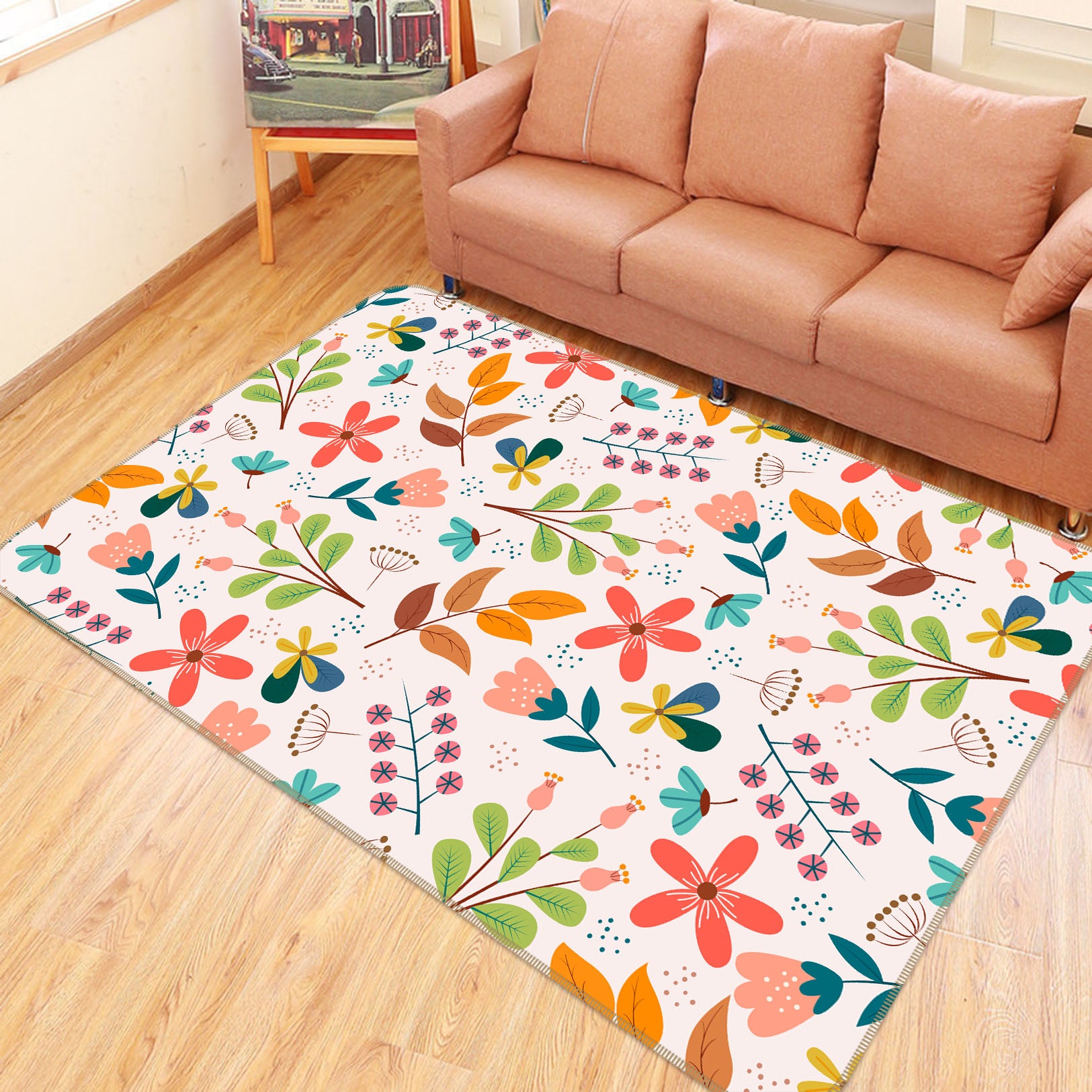 3D Leaf Pattern 30203 Non Slip Rug Mat