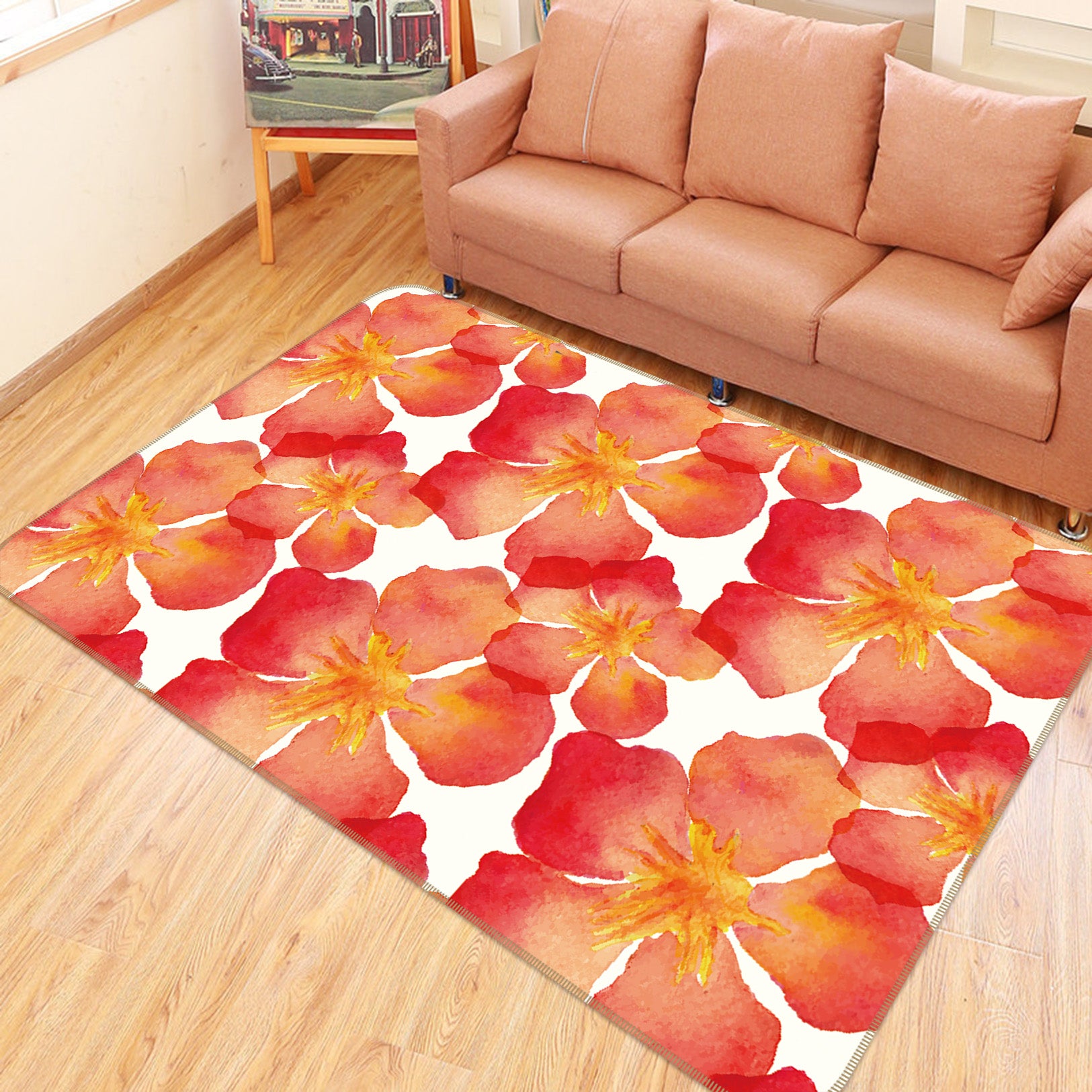 3D Flowers 35043 Non Slip Rug Mat