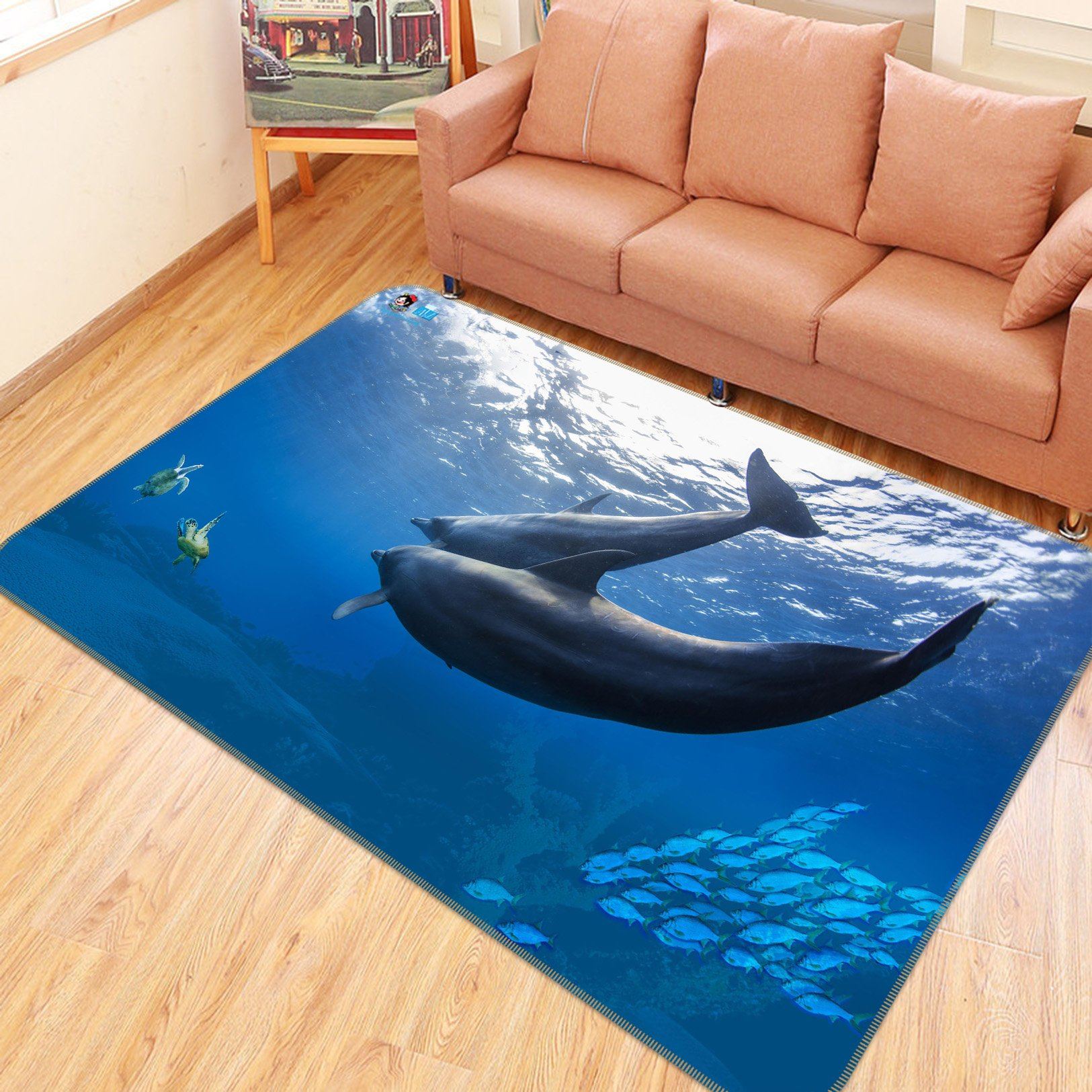 3D Dolphin Winding 597 Non Slip Rug Mat Mat AJ Creativity Home 