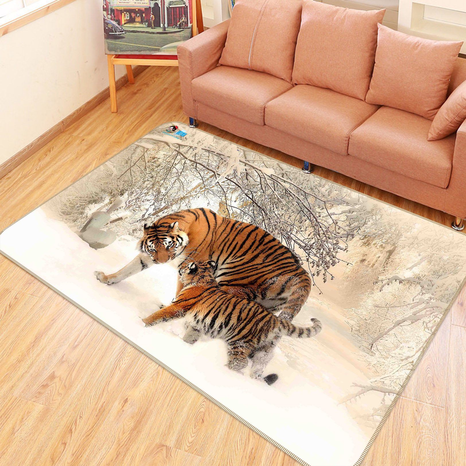 3D Snow Field Lovely Tigers 284 Non Slip Rug Mat Mat AJ Creativity Home 
