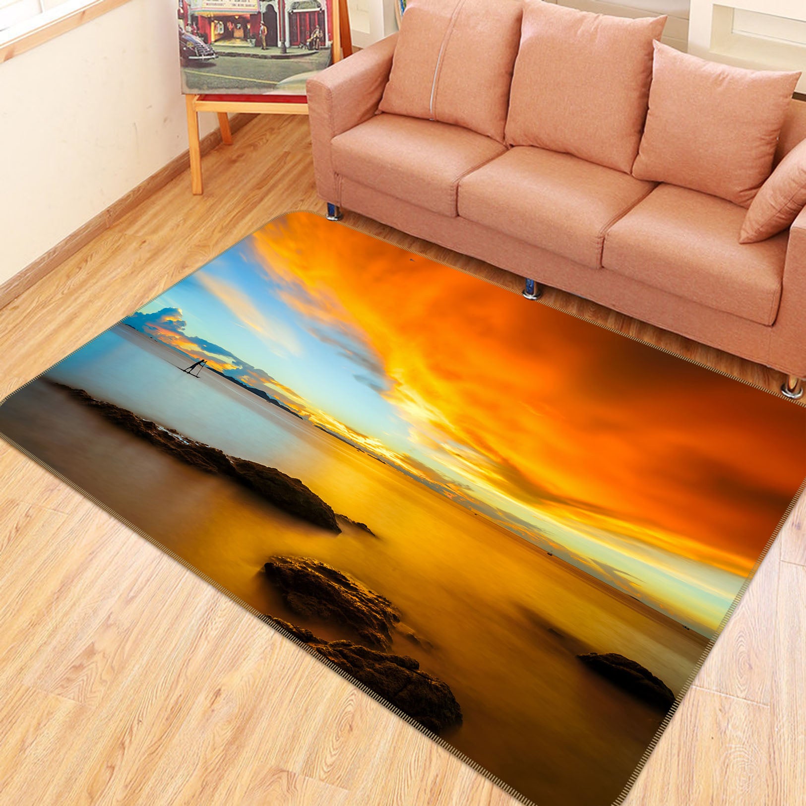 3D Water Surface Clouds 31018 Non Slip Rug Mat
