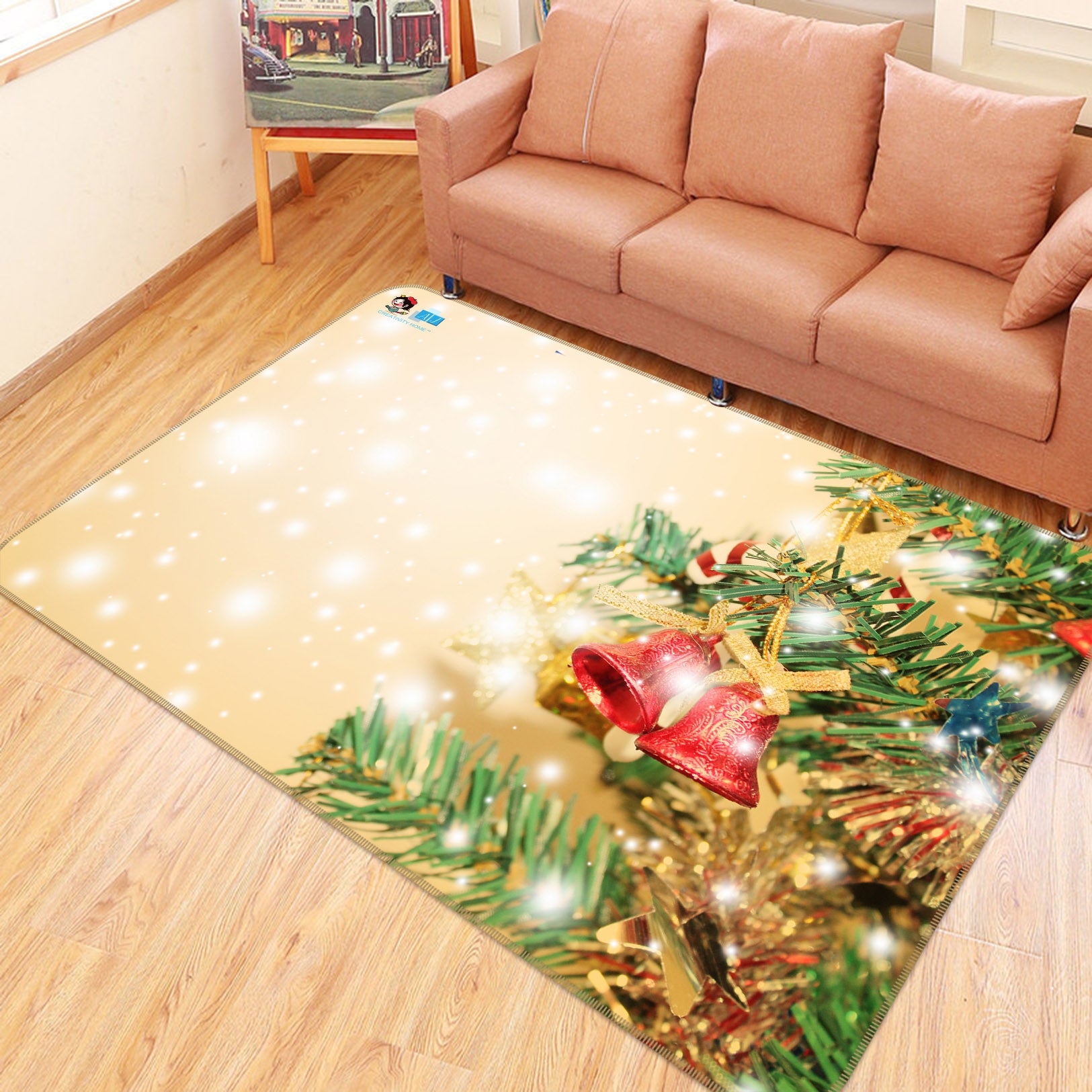 3D Branches 55069 Christmas Non Slip Rug Mat Xmas