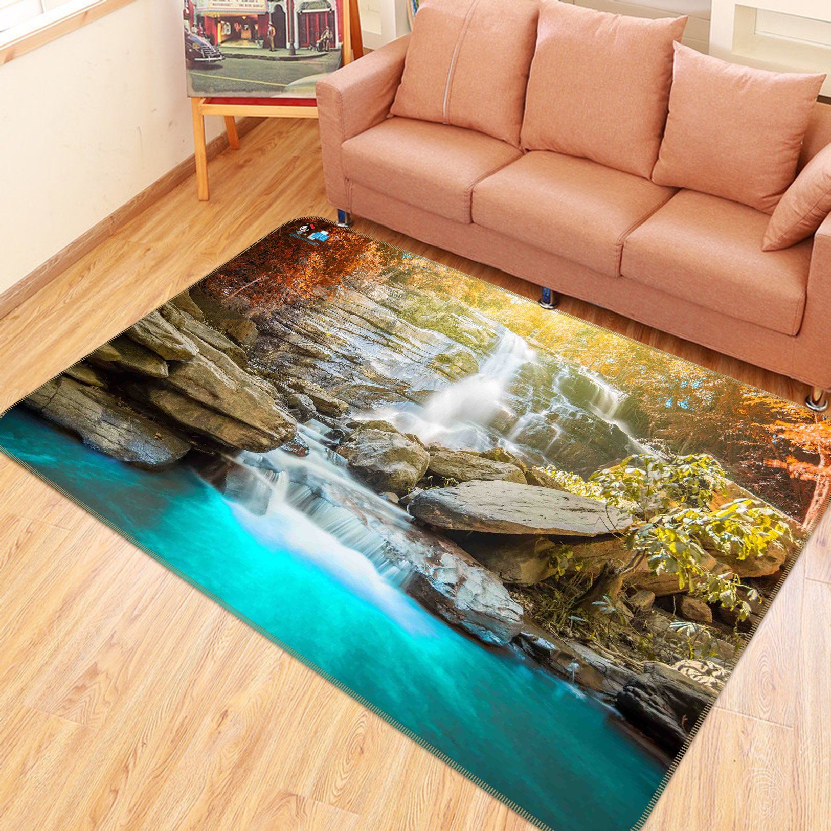 3D Steep River 230 Non Slip Rug Mat Mat AJ Creativity Home 
