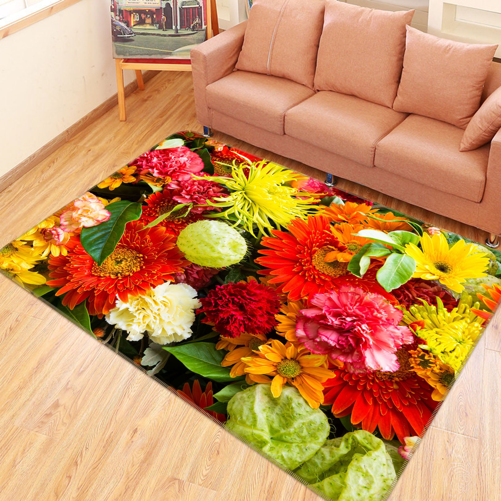 3D Flower Bush 30132 Non Slip Rug Mat