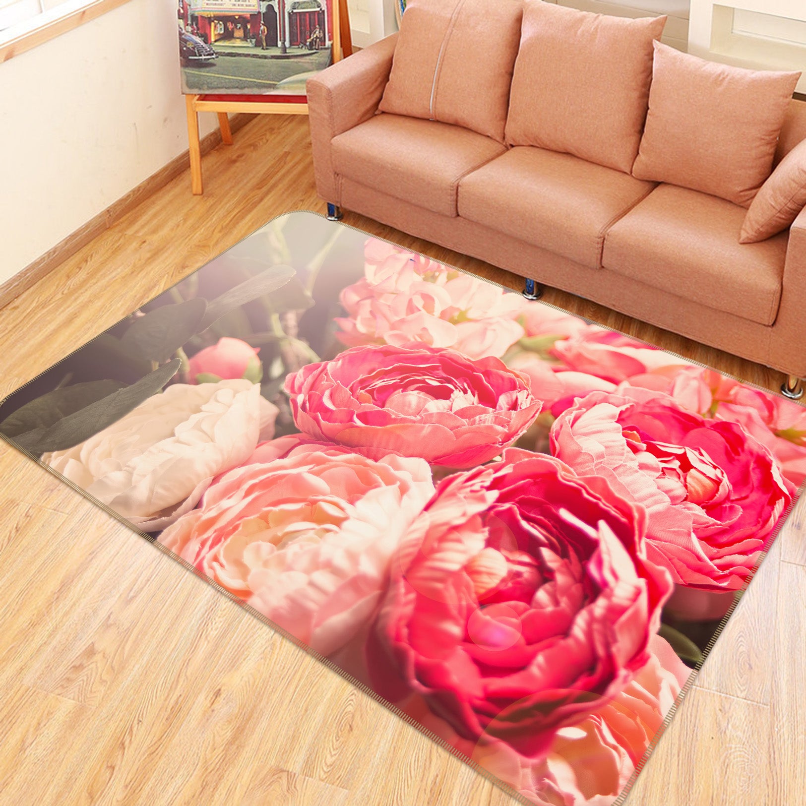 3D Flowers 29165 Non Slip Rug Mat