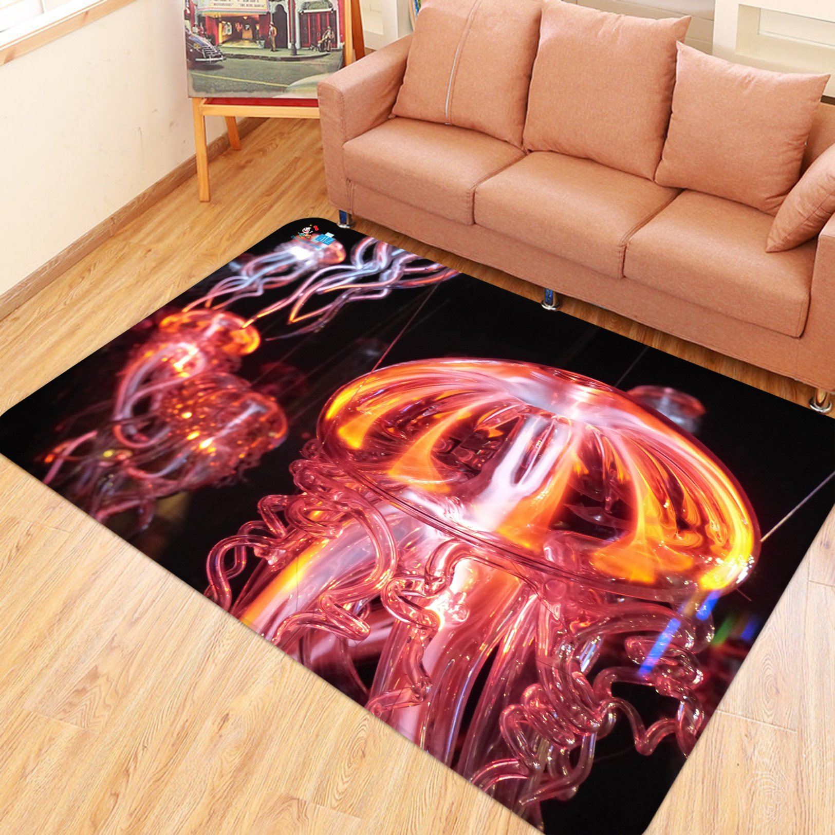3D Jellyfish 7682 Non Slip Rug Mat Mat AJ Creativity Home 