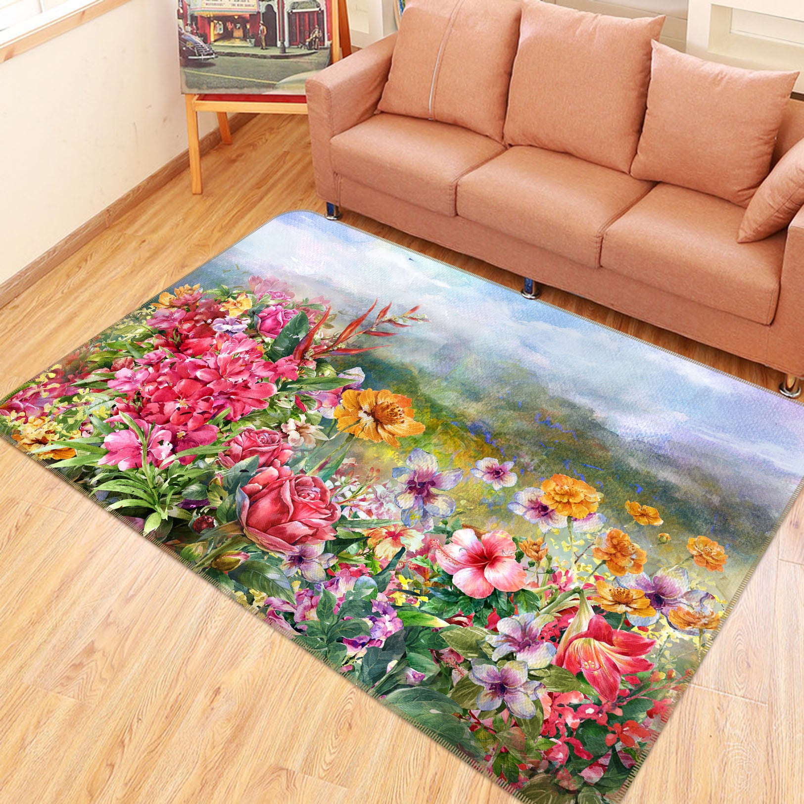 3D Flower Bush 30141 Non Slip Rug Mat