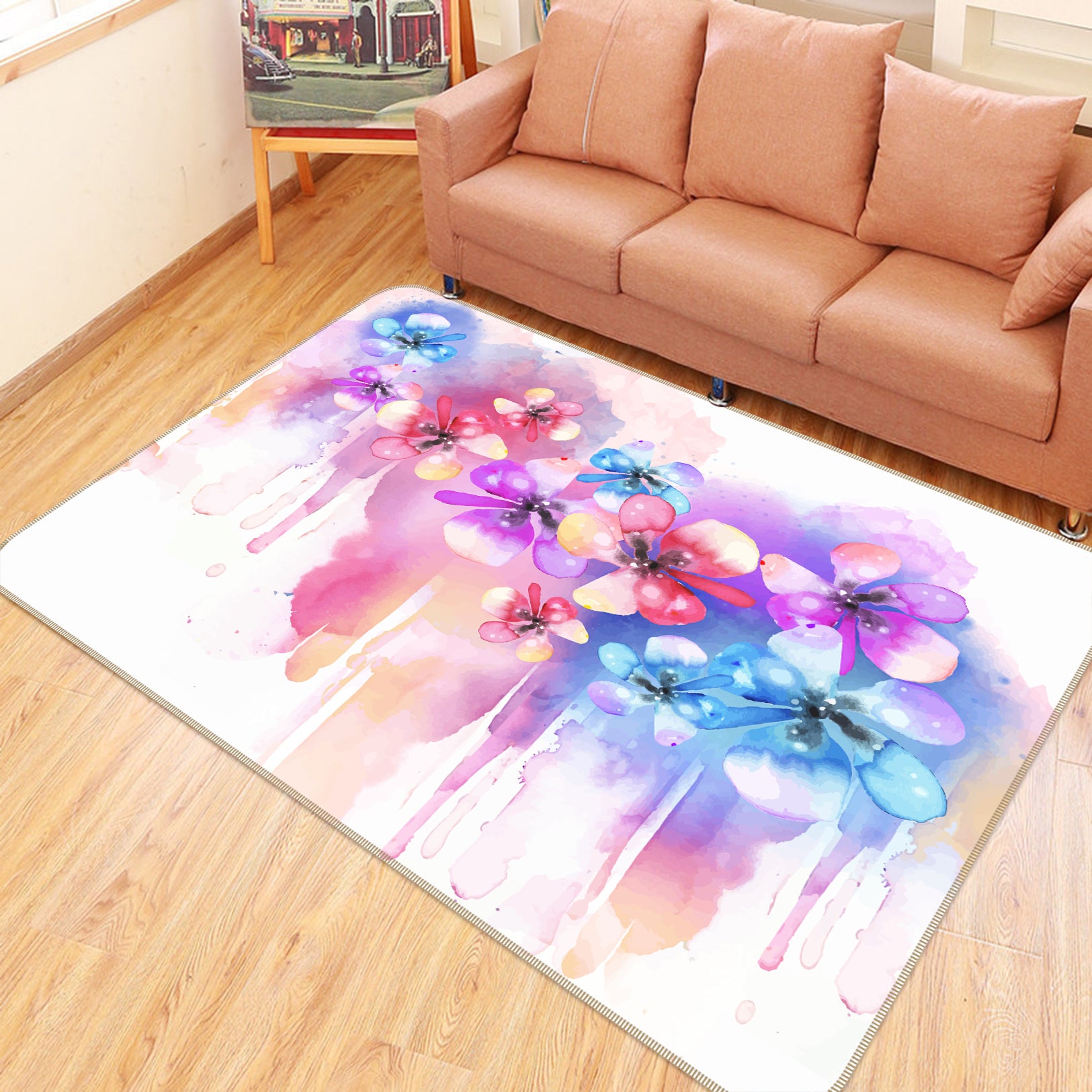 3D Flower 30195 Non Slip Rug Mat