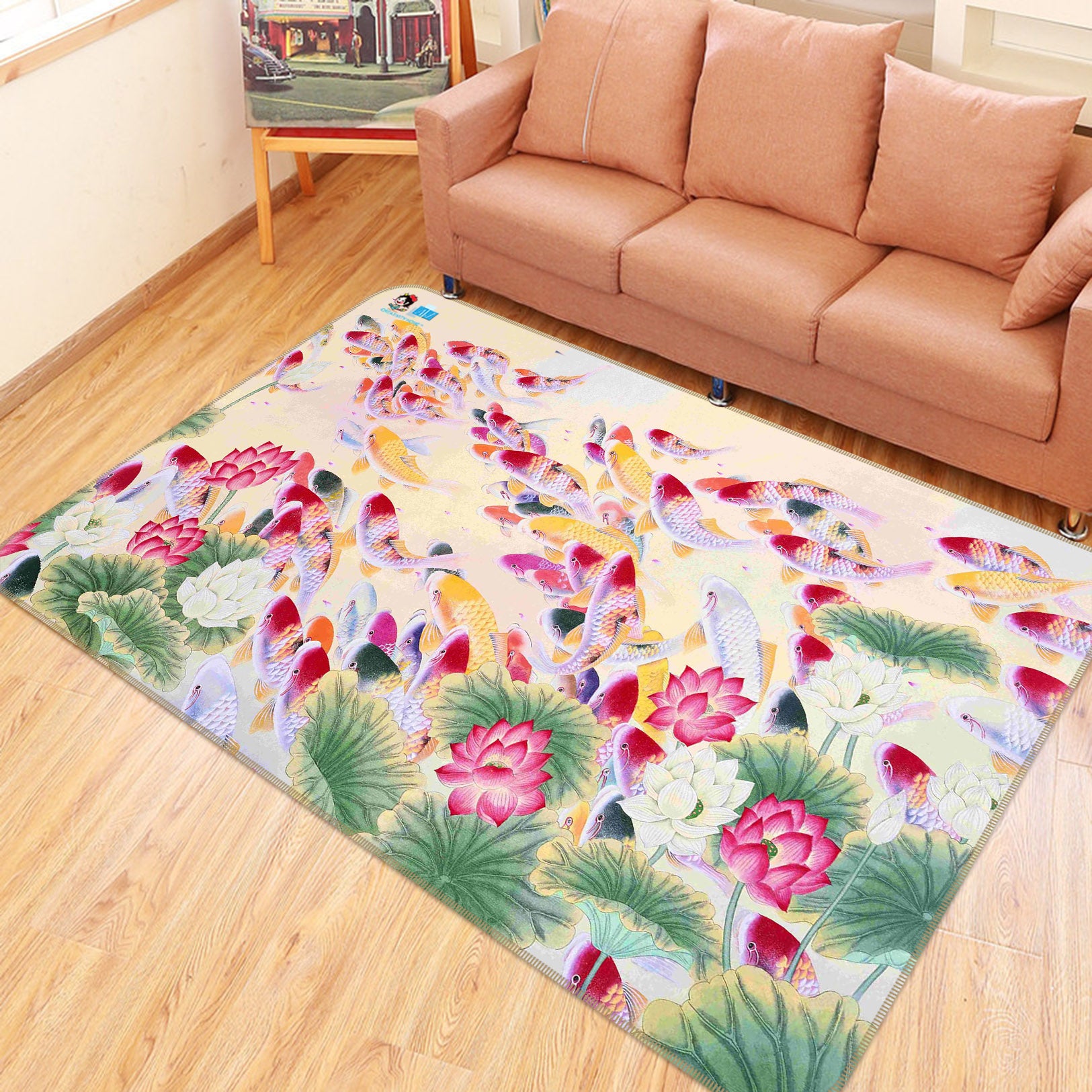 3D Lotus Goldfish 66102 Non Slip Rug Mat