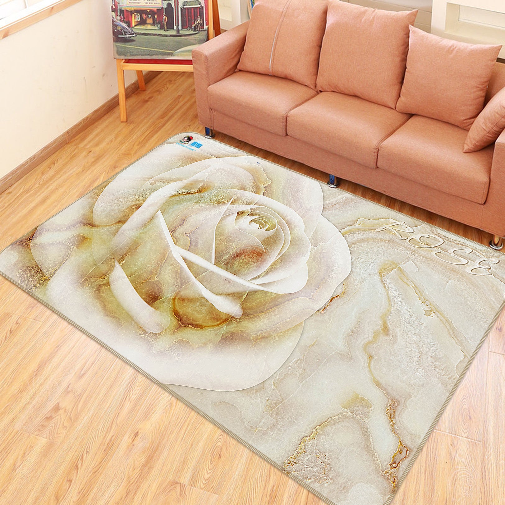 3D Flowers 66118 Non Slip Rug Mat