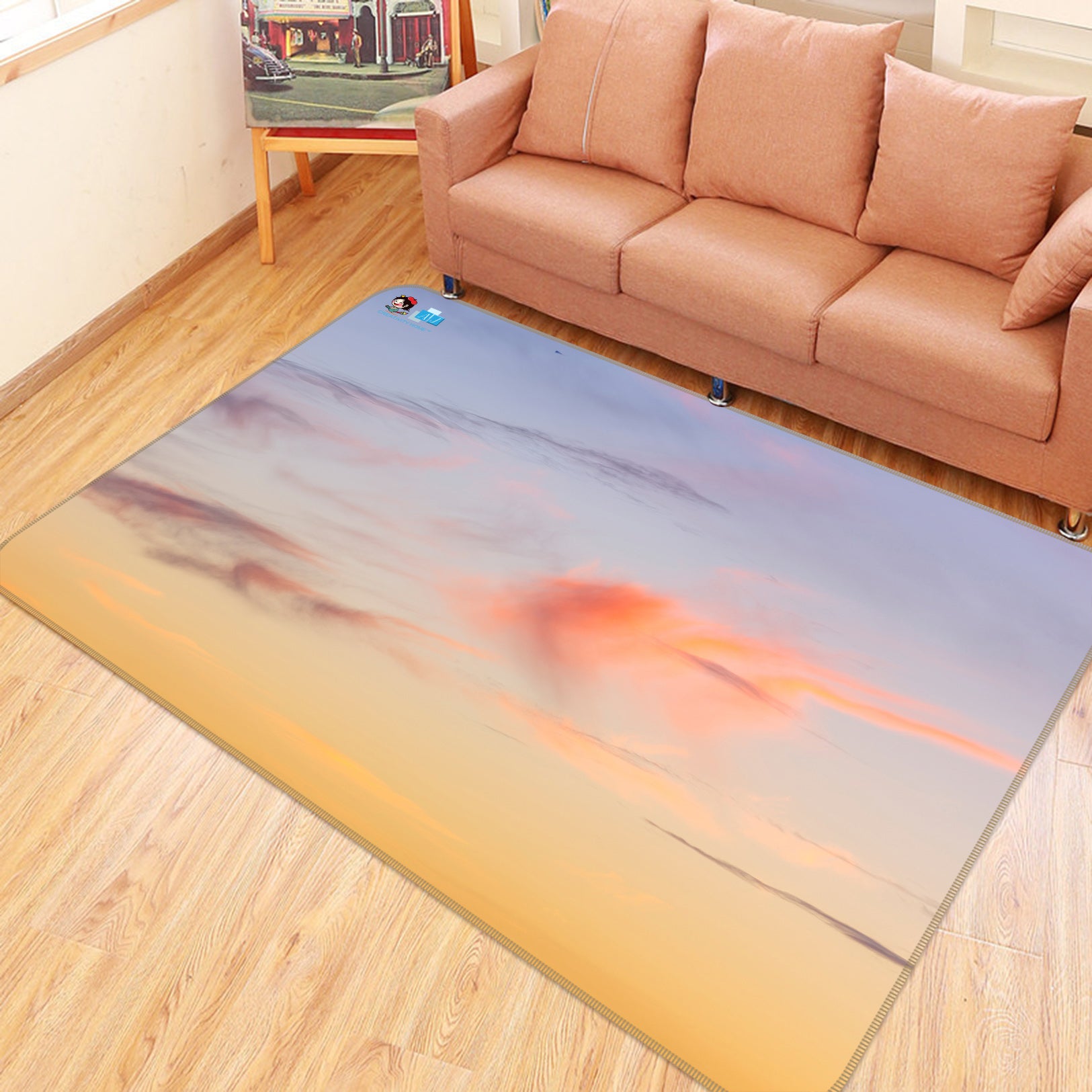 3D Sunset Clouds 6792 Assaf Frank Rug Non Slip Rug Mat