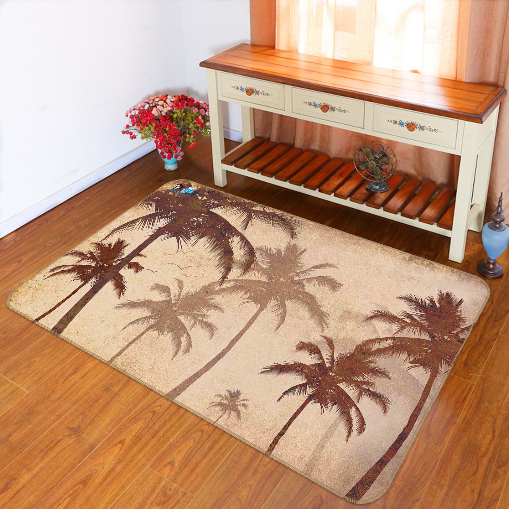 3D Tall Coconut Trees 141 Non Slip Rug Mat Mat AJ Creativity Home 