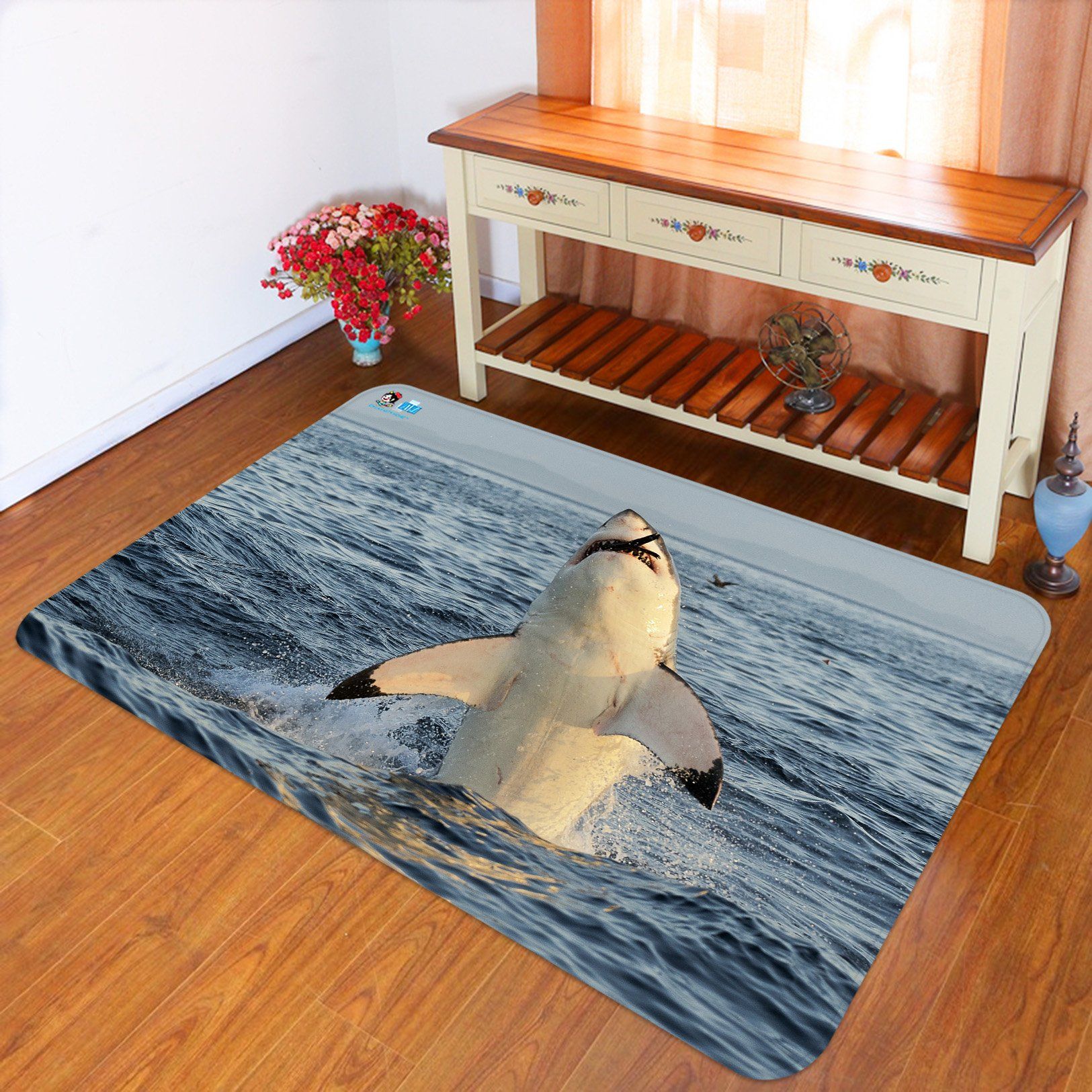 3D Shark 6324 Non Slip Rug Mat Mat AJ Creativity Home 