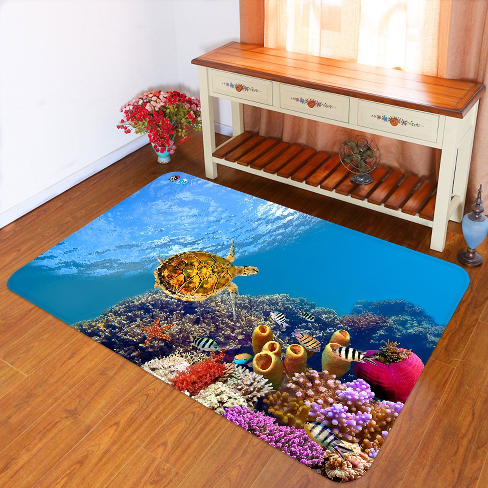 3D Sea Turtle 3426 Non Slip Rug Mat Mat AJ Creativity Home 