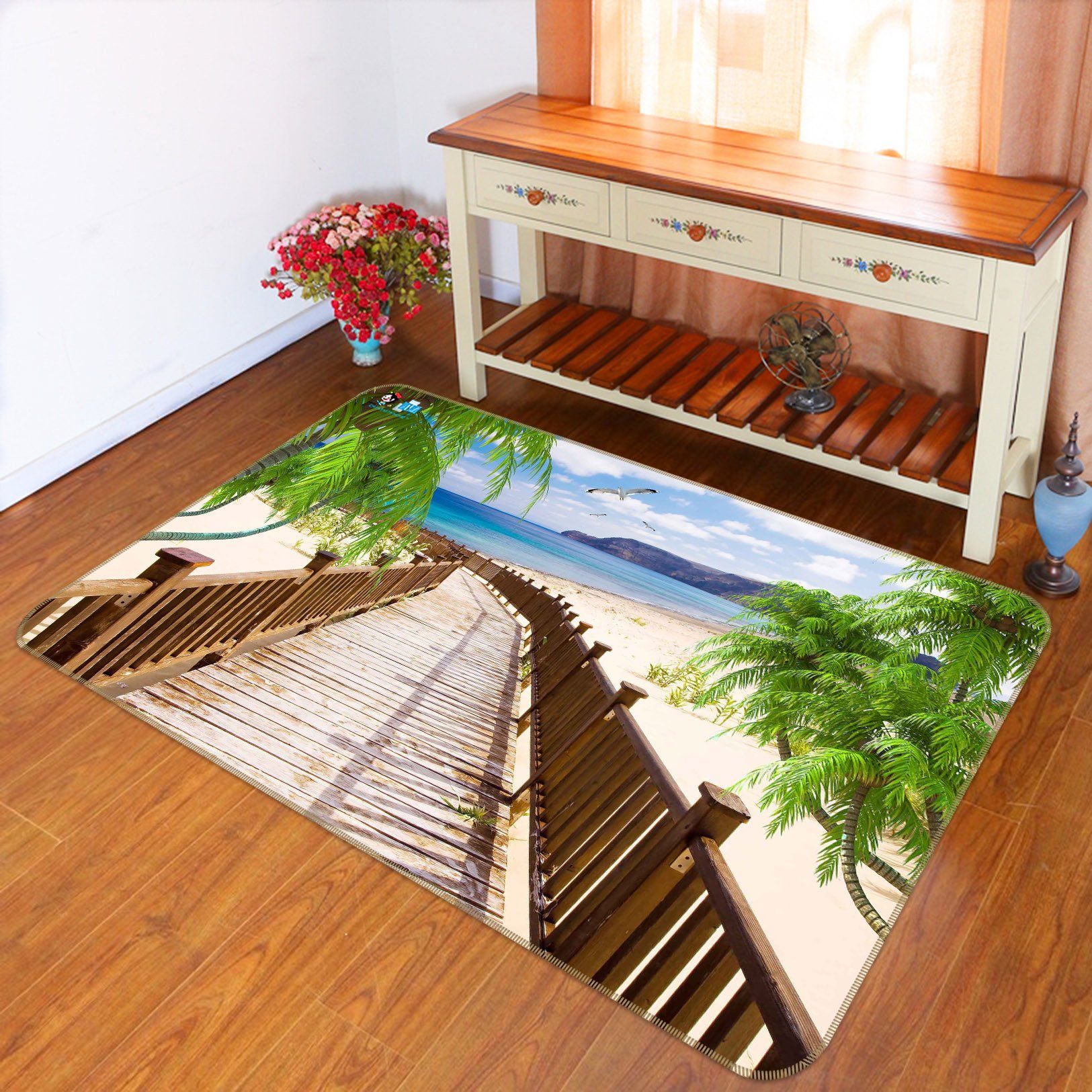 3D Beach Seagull 724 Non Slip Rug Mat Mat AJ Creativity Home 