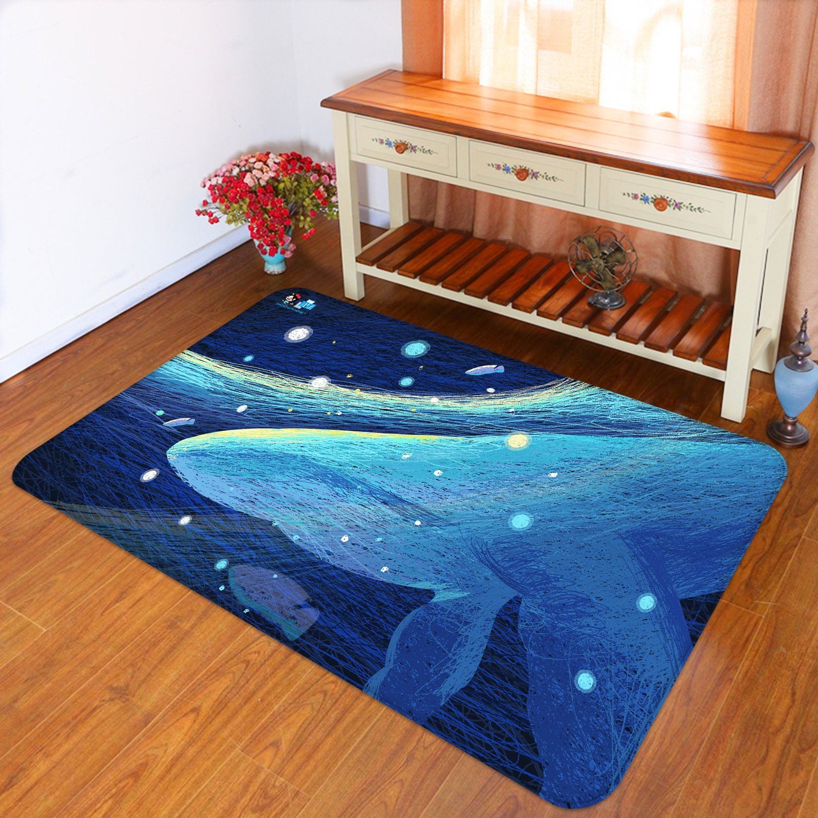 3D Whale 6825 Non Slip Rug Mat Mat AJ Creativity Home 