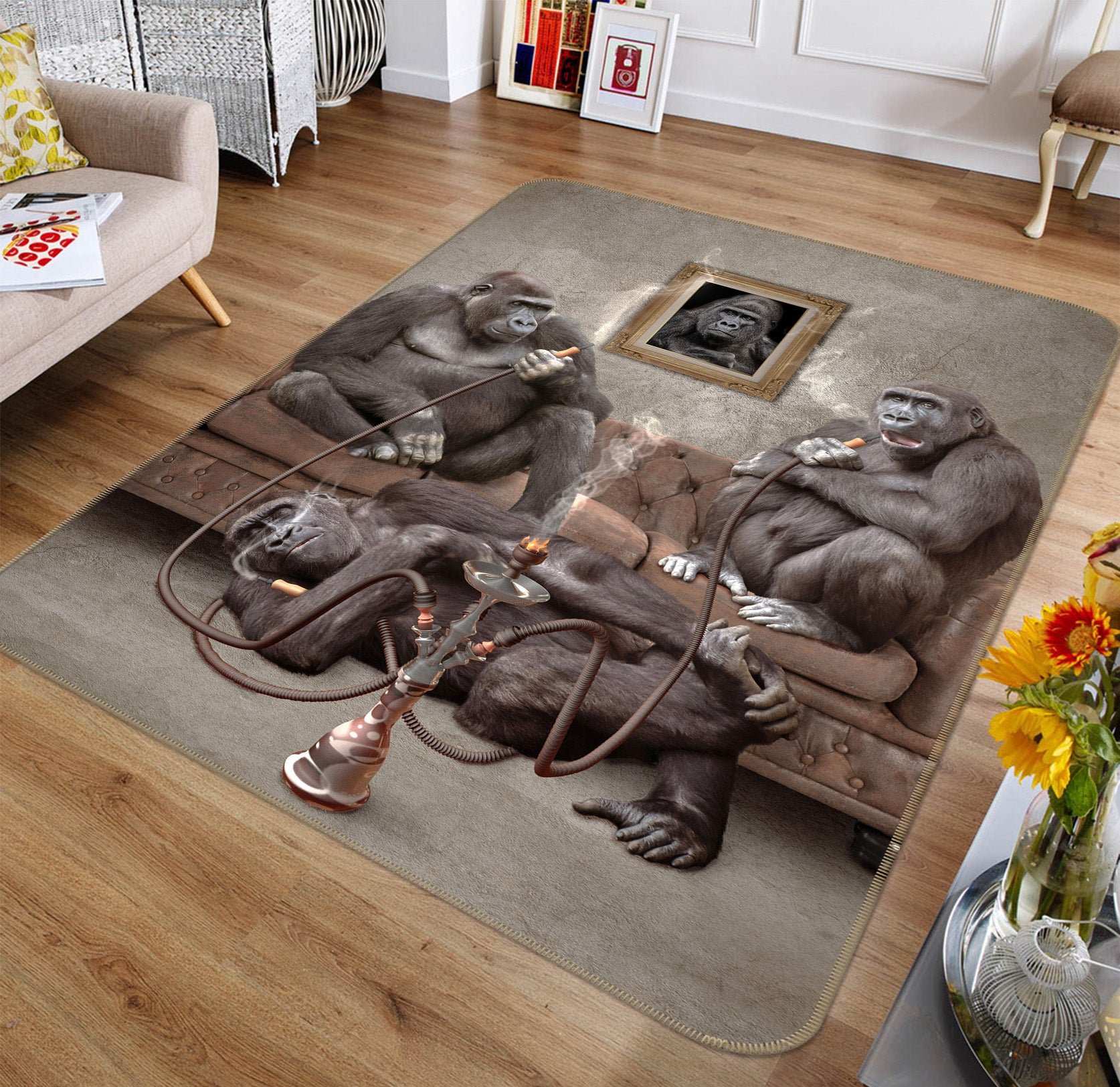 3D Orangutan Sofa 170 Animal Non Slip Rug Mat