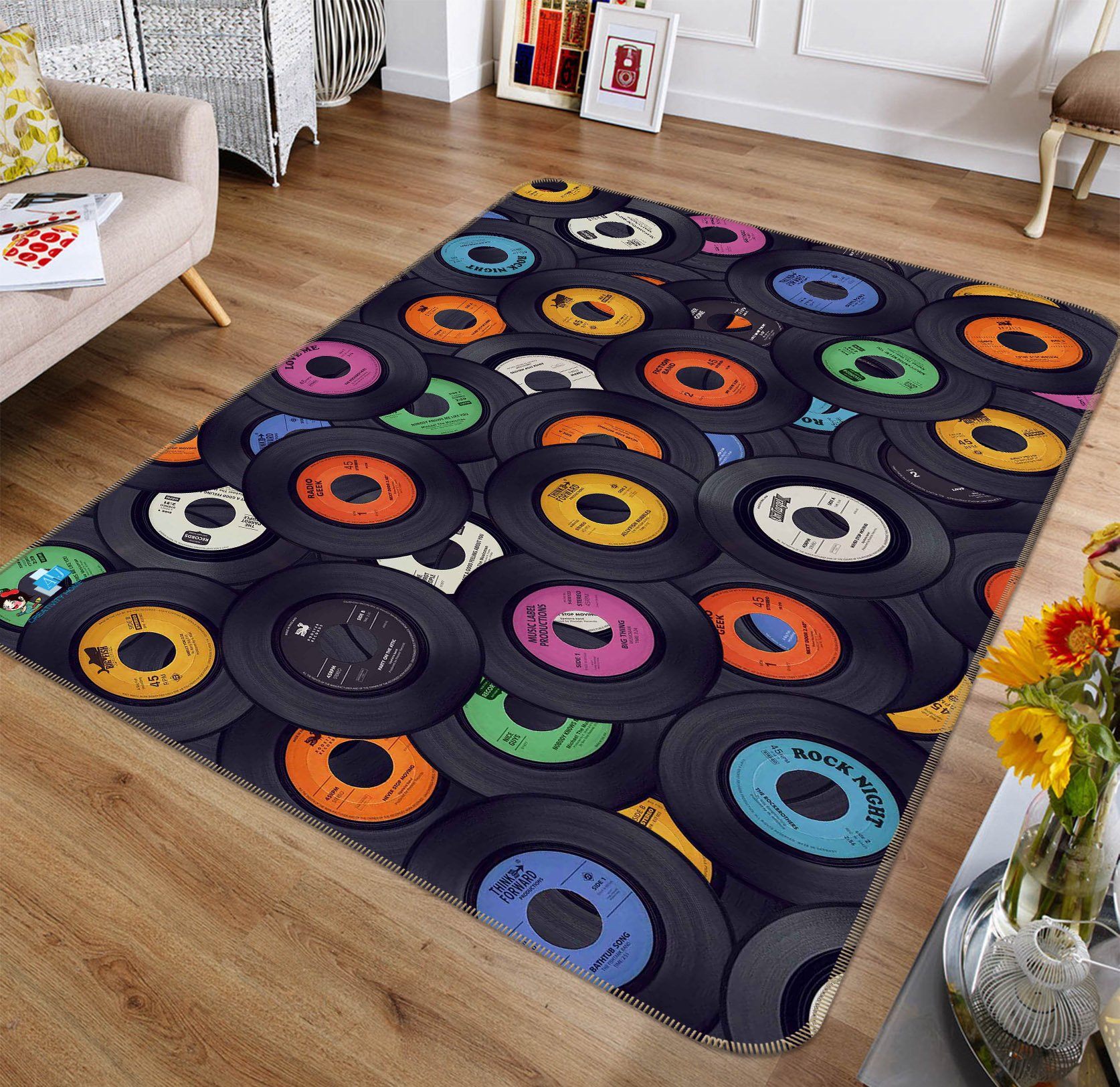 3D Traditional Discs 175 Non Slip Rug Mat Mat AJ Creativity Home 