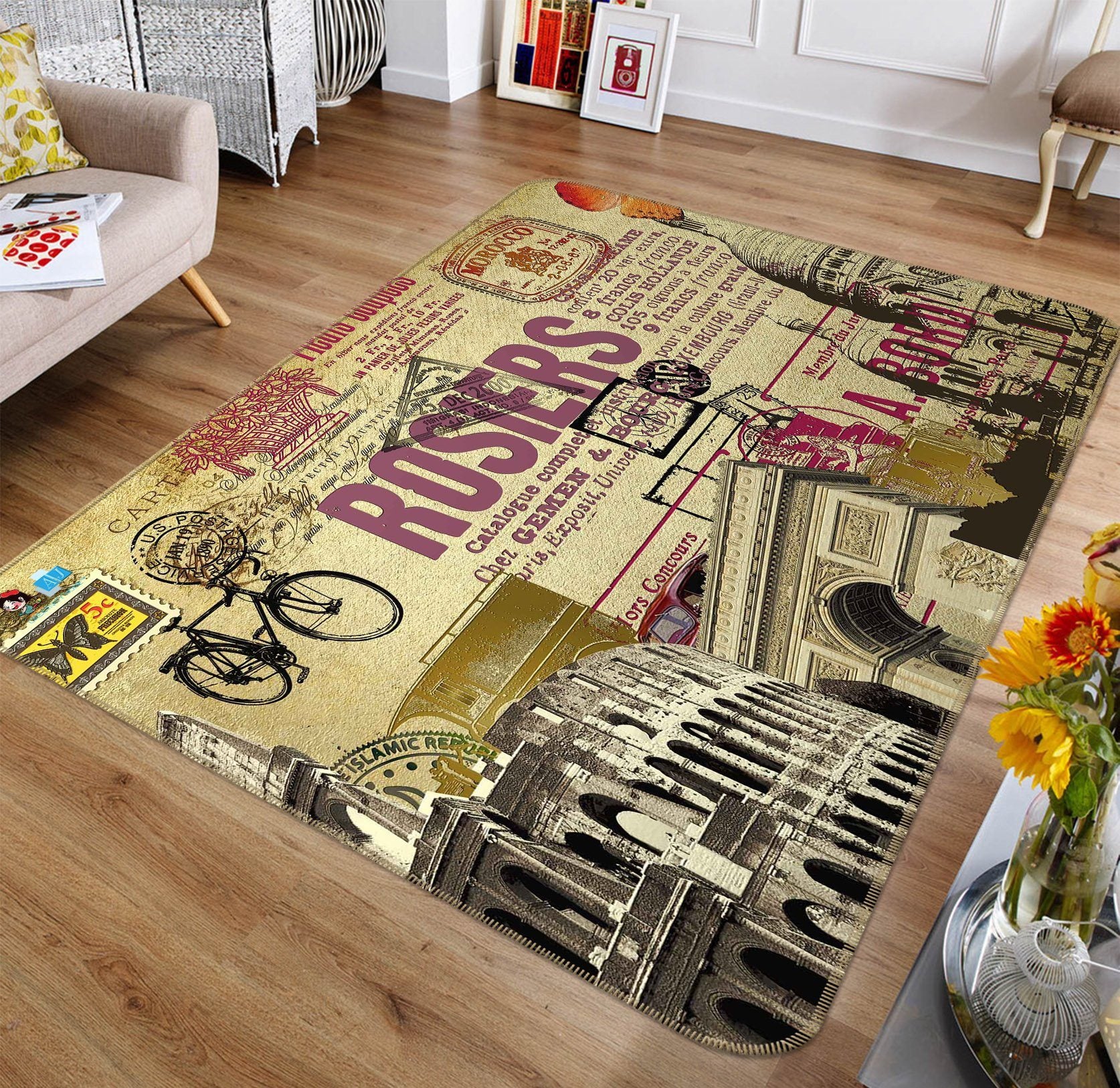 3D Bicycle Stamp 389 Non Slip Rug Mat Mat AJ Creativity Home 