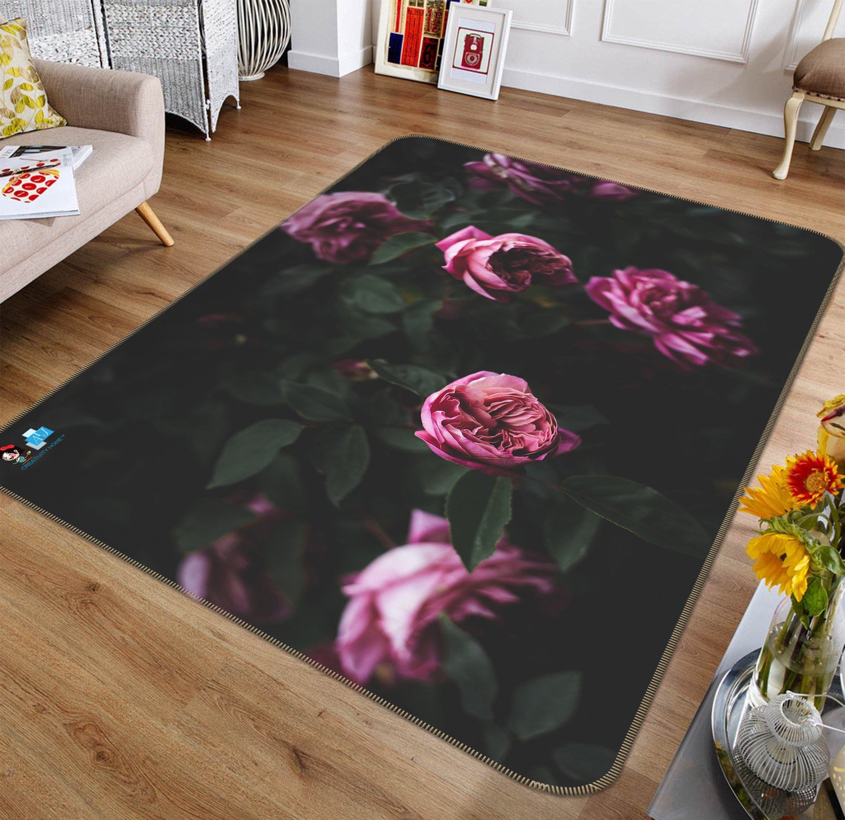 3D Vintage Flower 243 Non Slip Rug Mat Mat AJ Creativity Home 